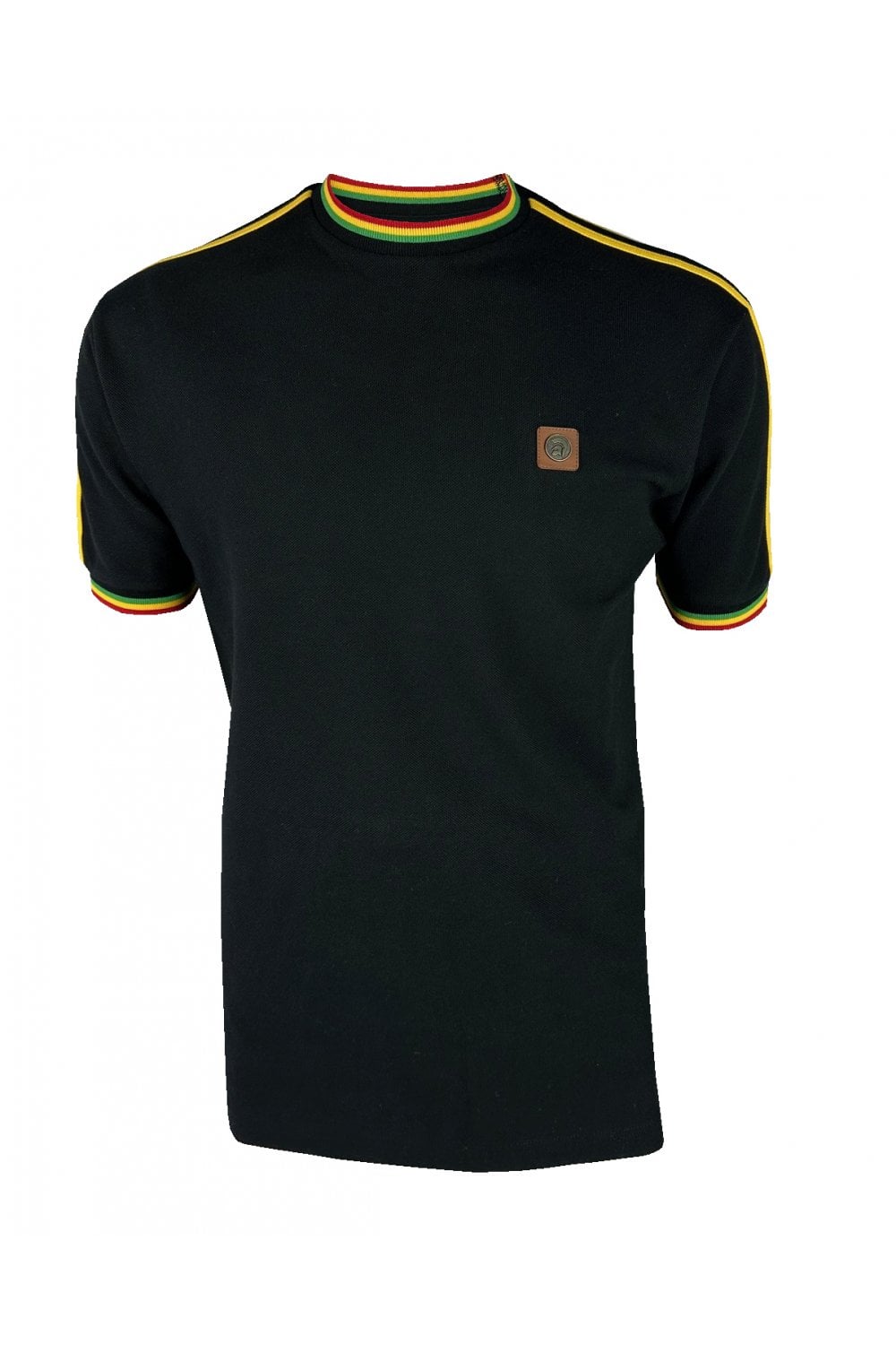 Trojan Three Colour Tipped Pique Polo in Black 