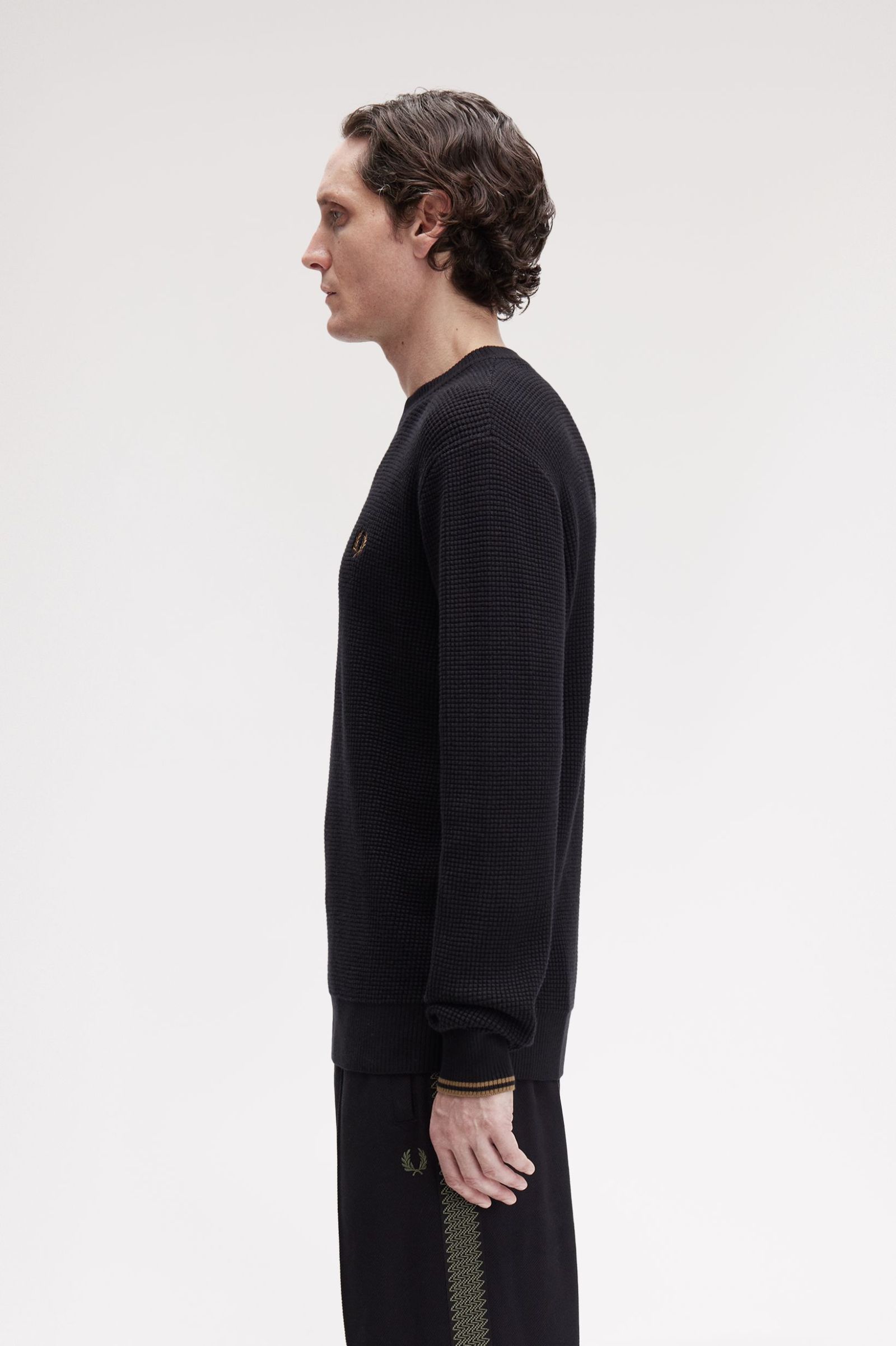 Fred Perry Waffle Stitch Jumper (Black)