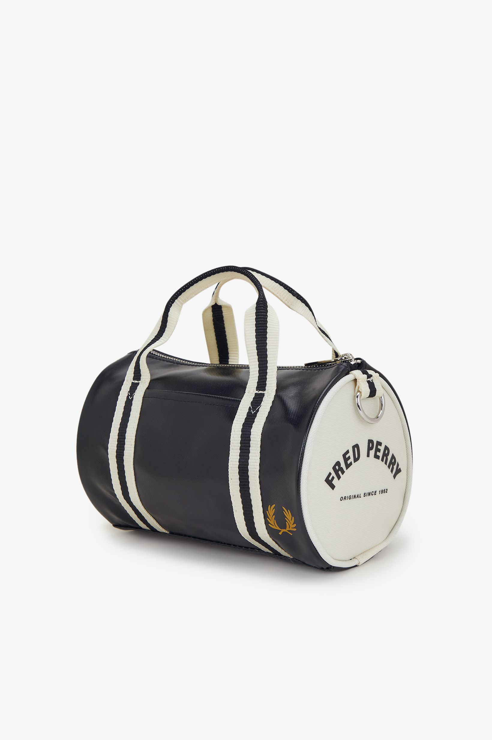 Fred Perry Classic Mini Barrel Bag in Black/Ecru