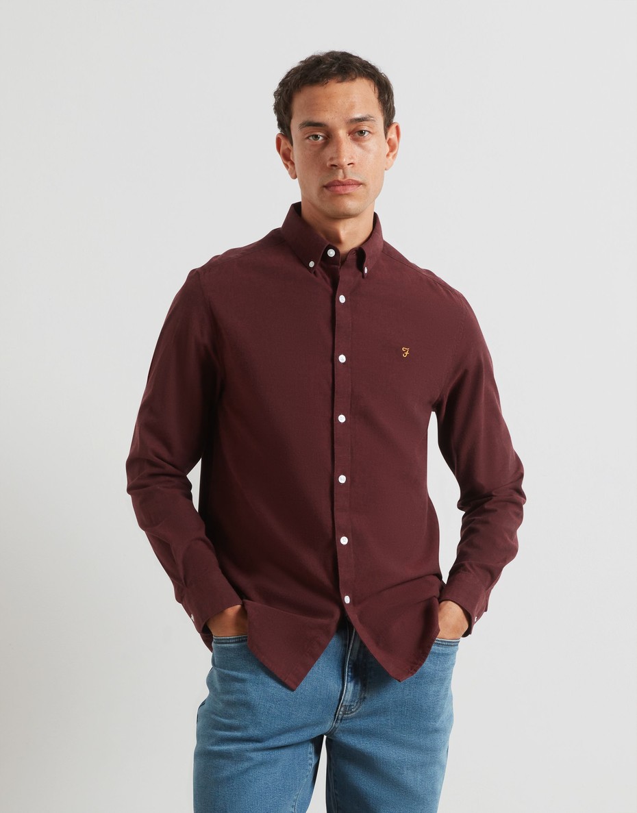 Farah Steen Casual Longsleeve (Bordeaux Marl)