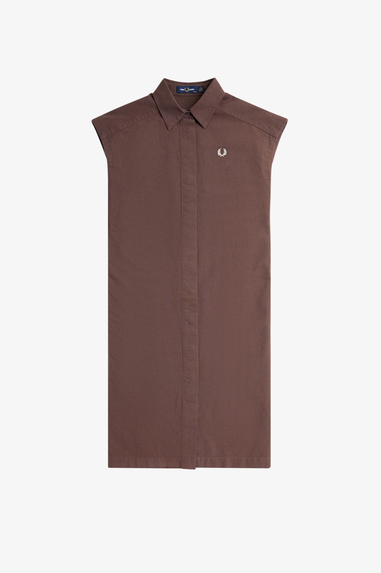 Fred Perry Sleeveless Shirt Dress in Carrington Brick 