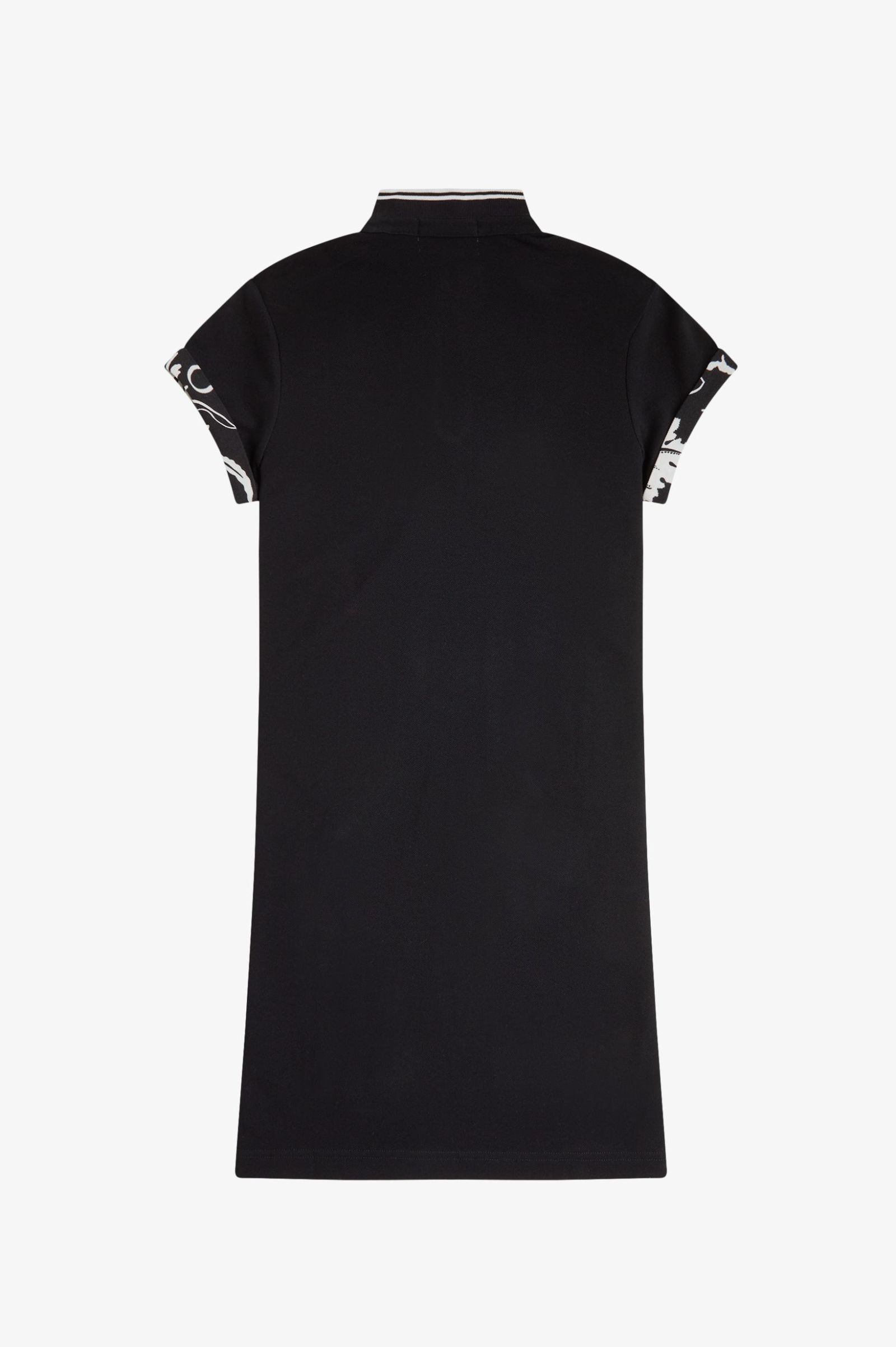 Fred Perry Amy Winehouse Printed Trim Piqué Dress in Black 