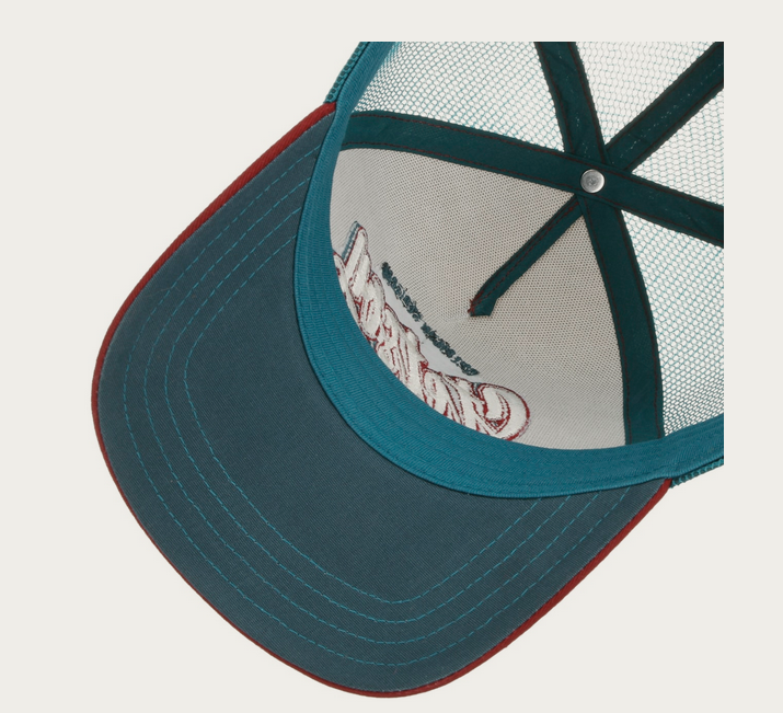Stetson Wordmark Logo Trucker Cap in Blue-Red