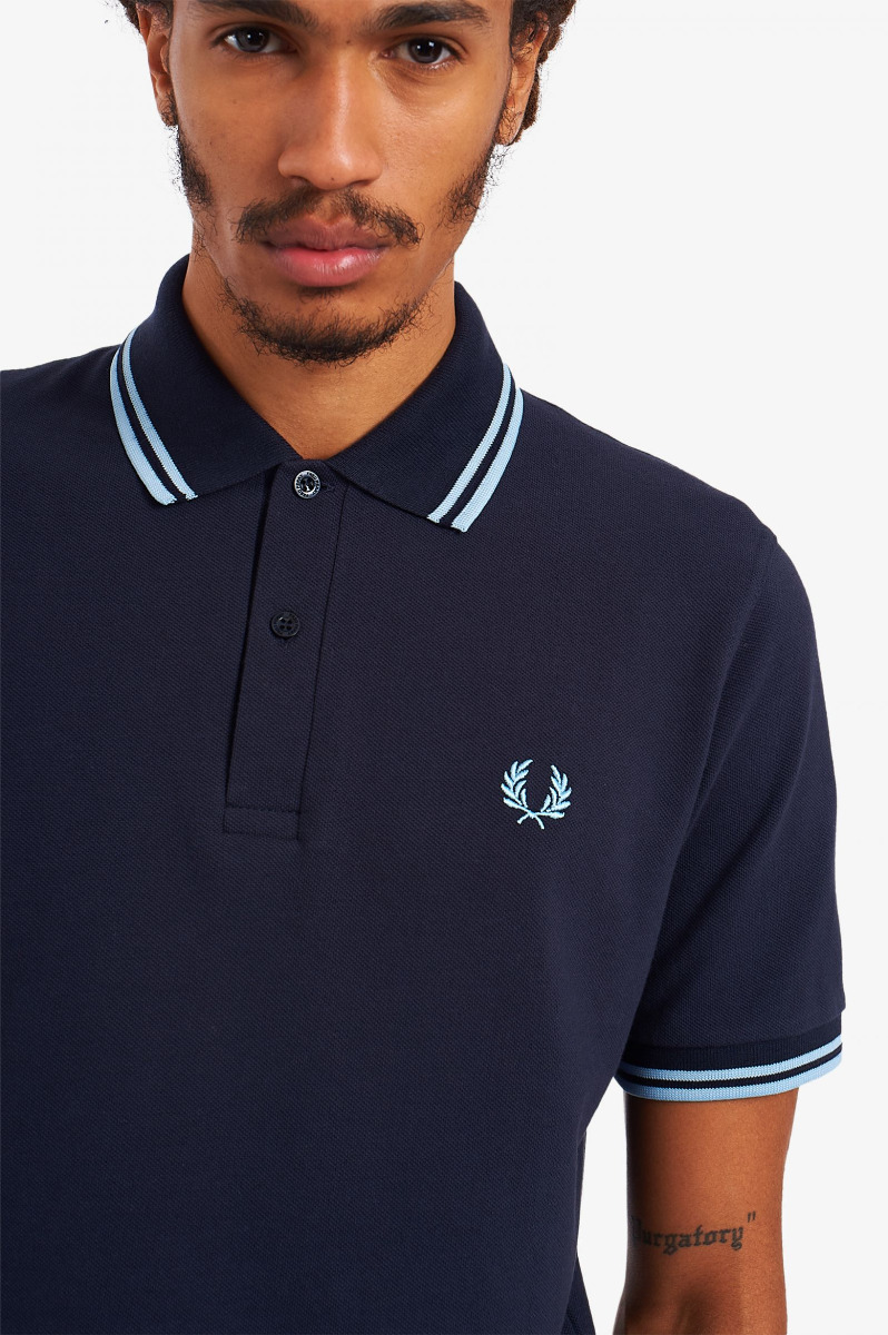 Fred Perry Twin Tipped Polo Shirt Made in England (Navy)