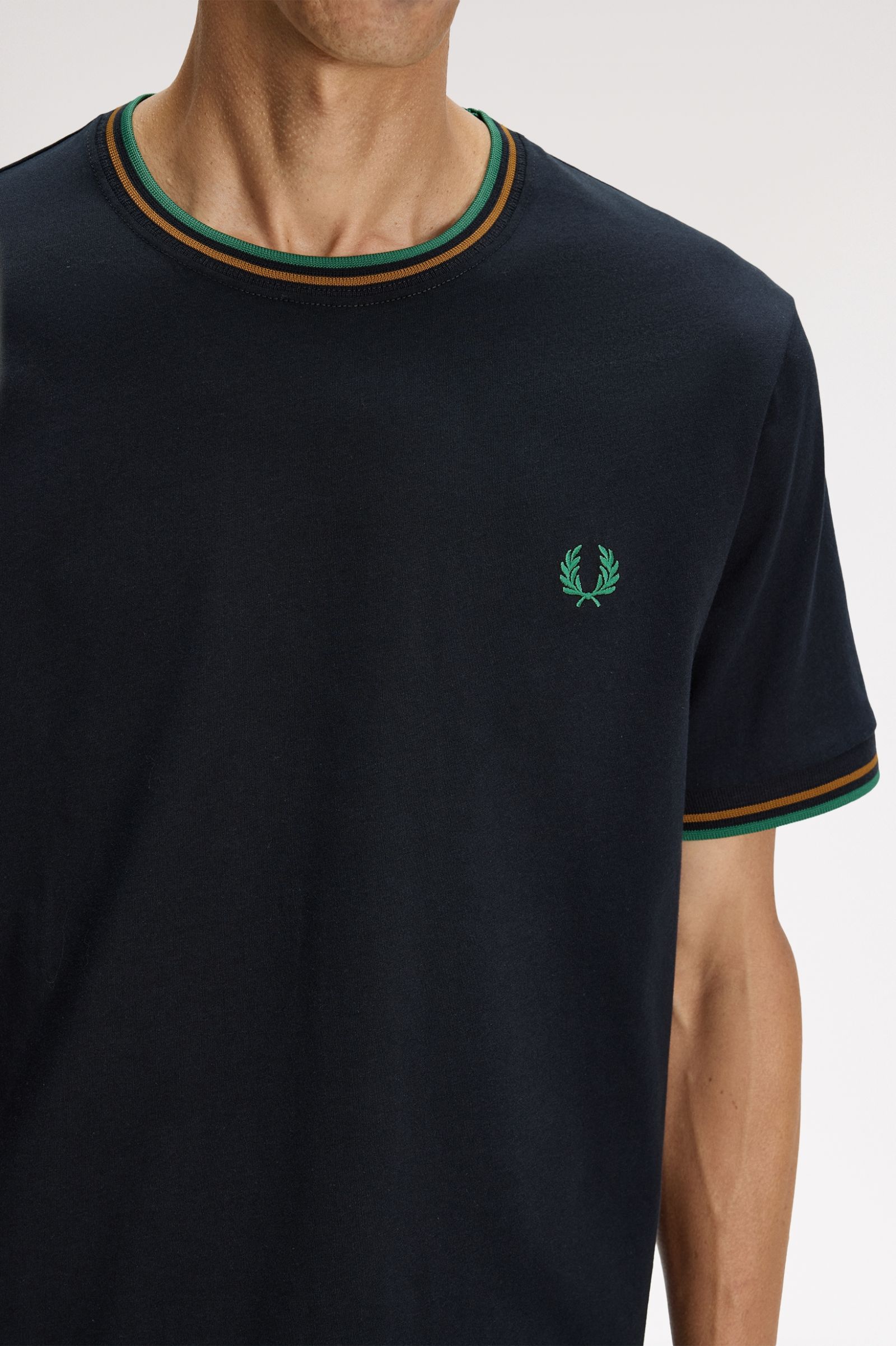 Fred Perry Twin Tipped T-Shirt (Navy/DRKCML/SPGR)