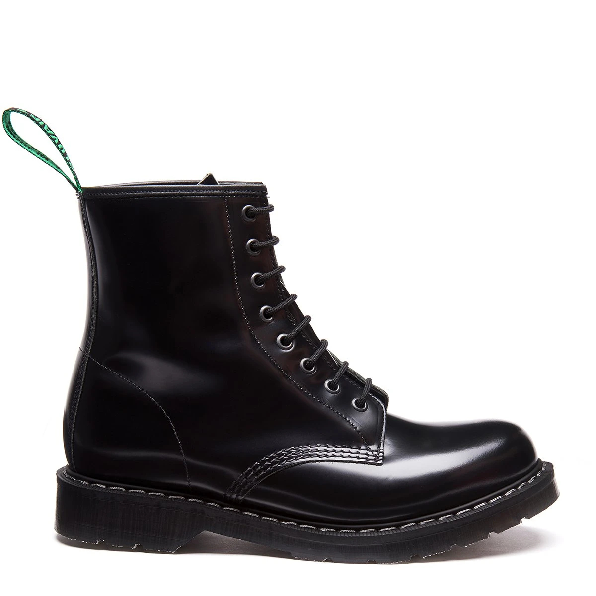 Solovair 8 Eye Derby Boot Black Hi-Shine-EU 40,5 / UK 7