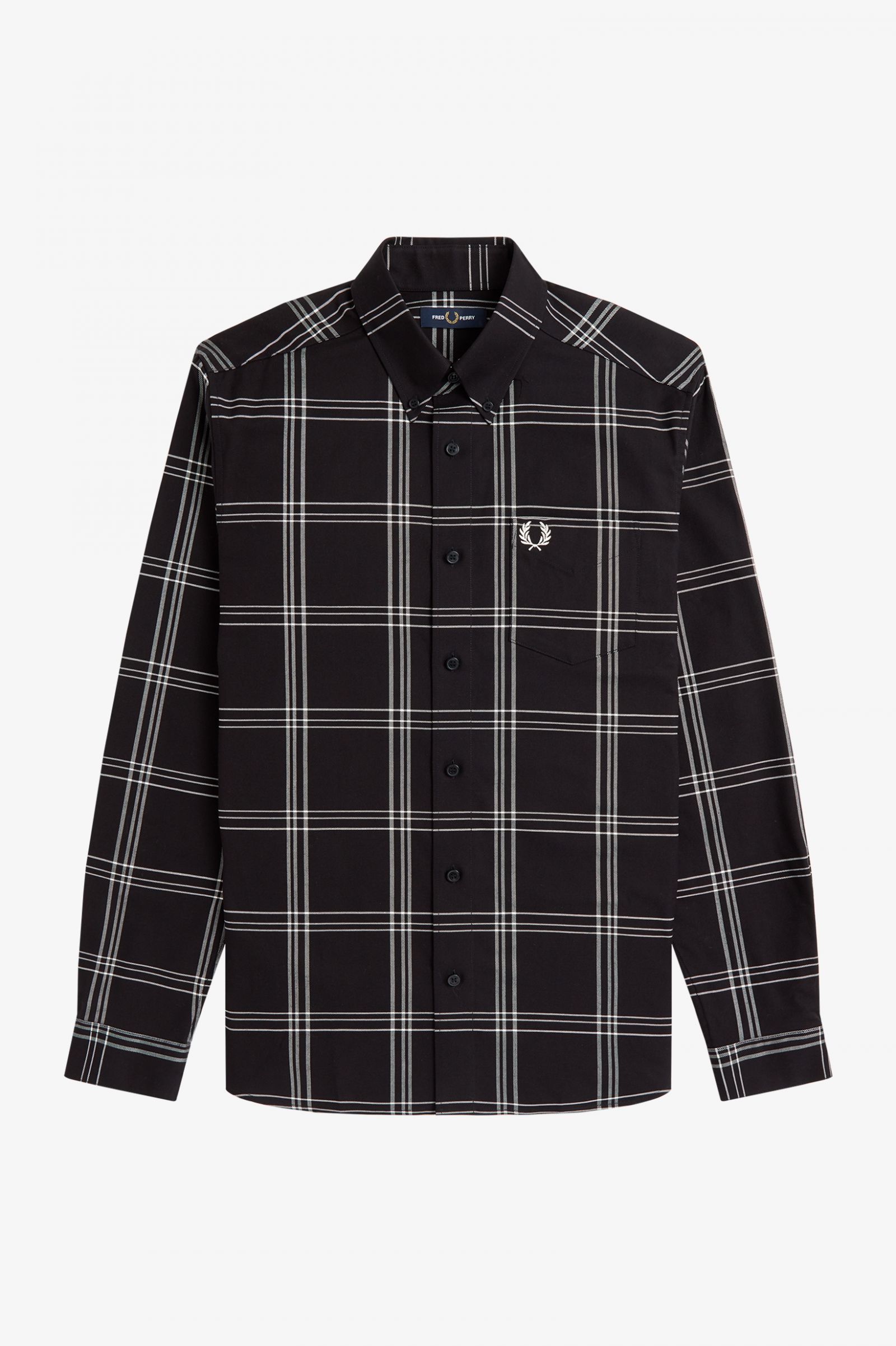 Fred Perry Twillhemd Karo in Schwarz