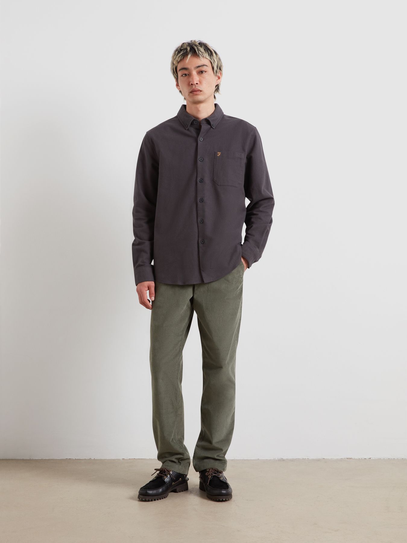 Farah Marvin LS Plain BD (Washed Black)