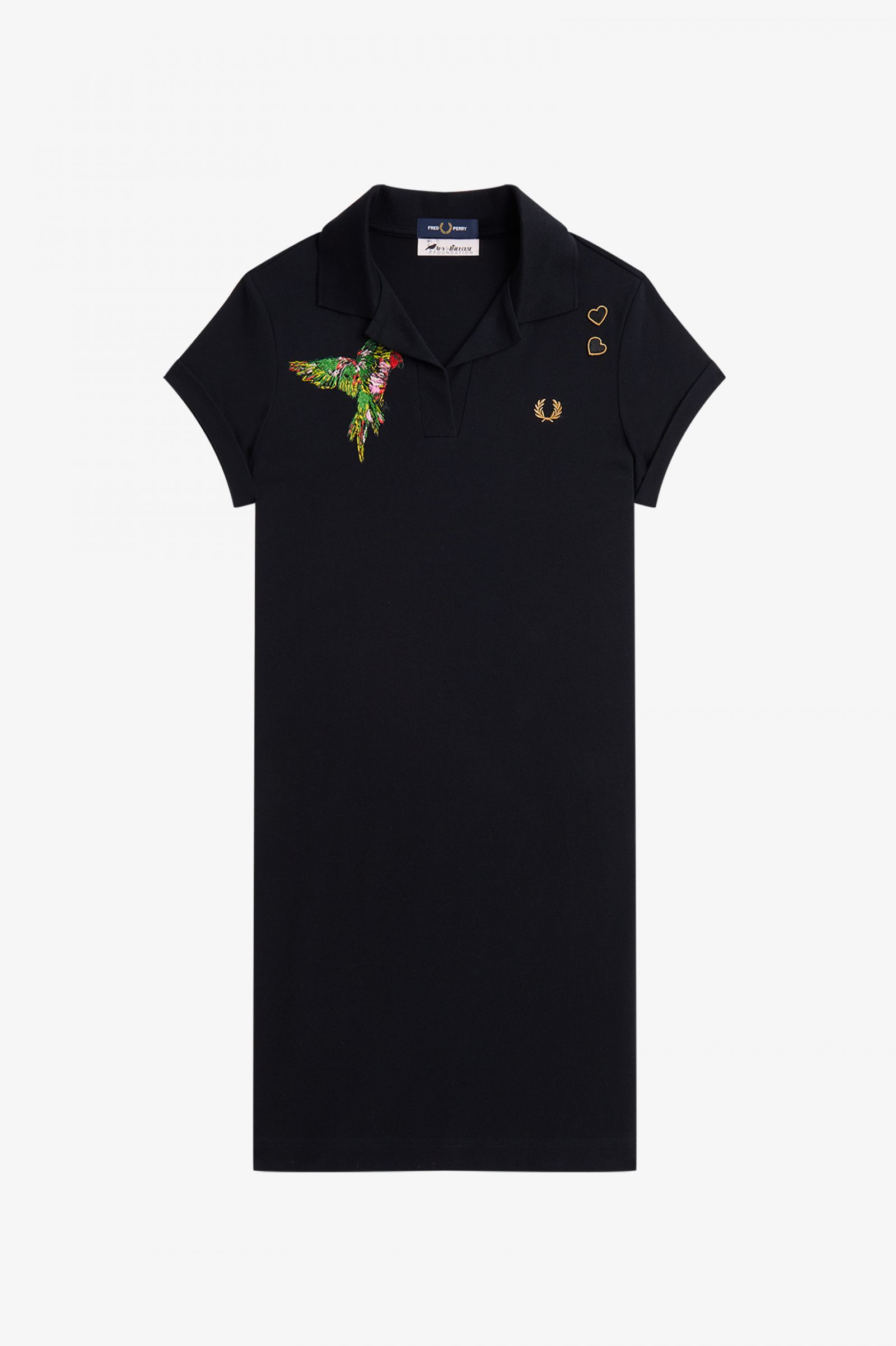 Fred Perry - Piqué-Kleid mit Stickerei