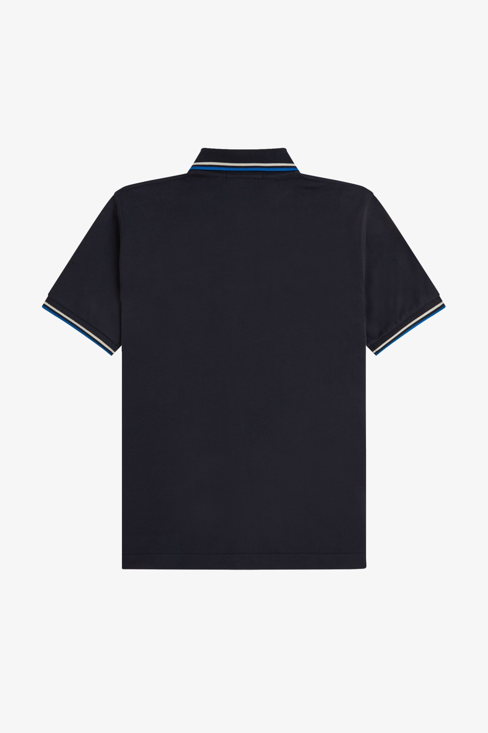Fred Perry Made in England M12 Twin Tipped Polo Shirt (Navy/Tramline White/Indoor Court Blue)