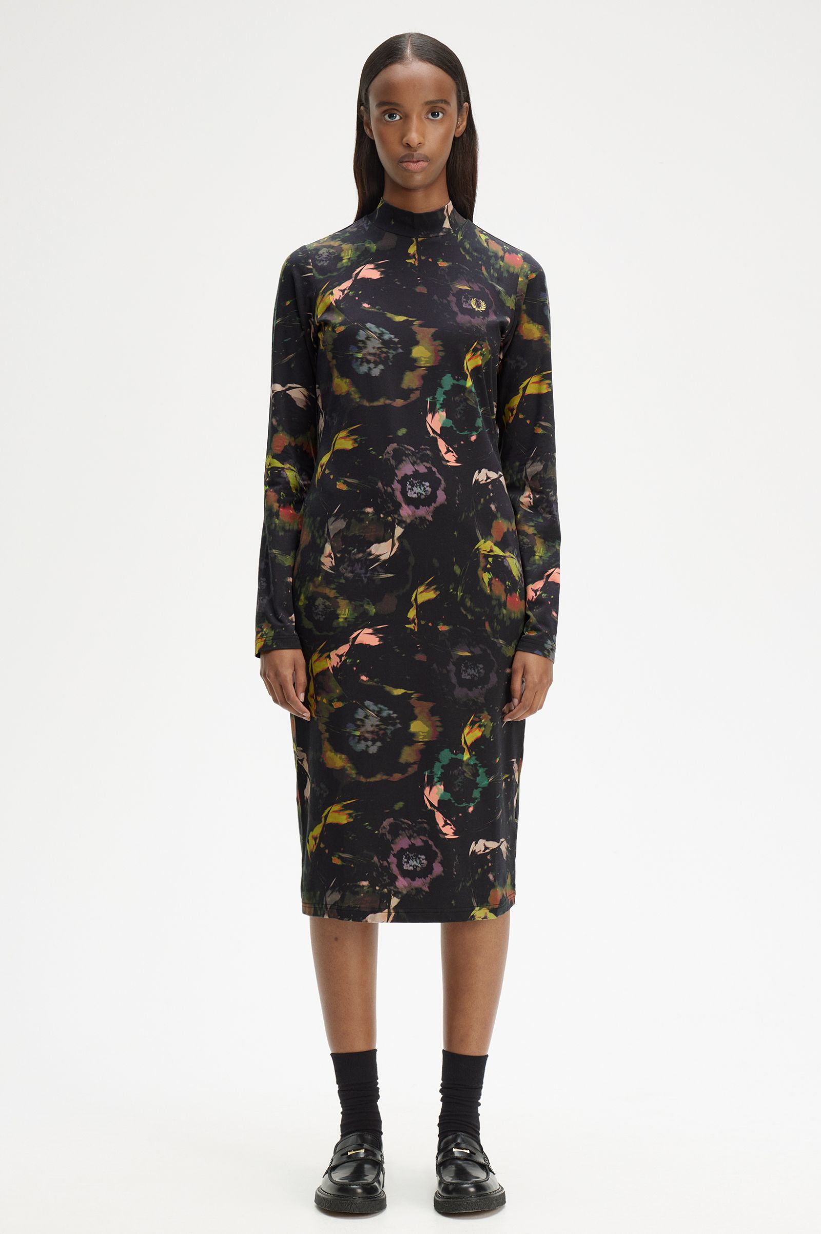 Fred Perry Floral Print Dress (Black)