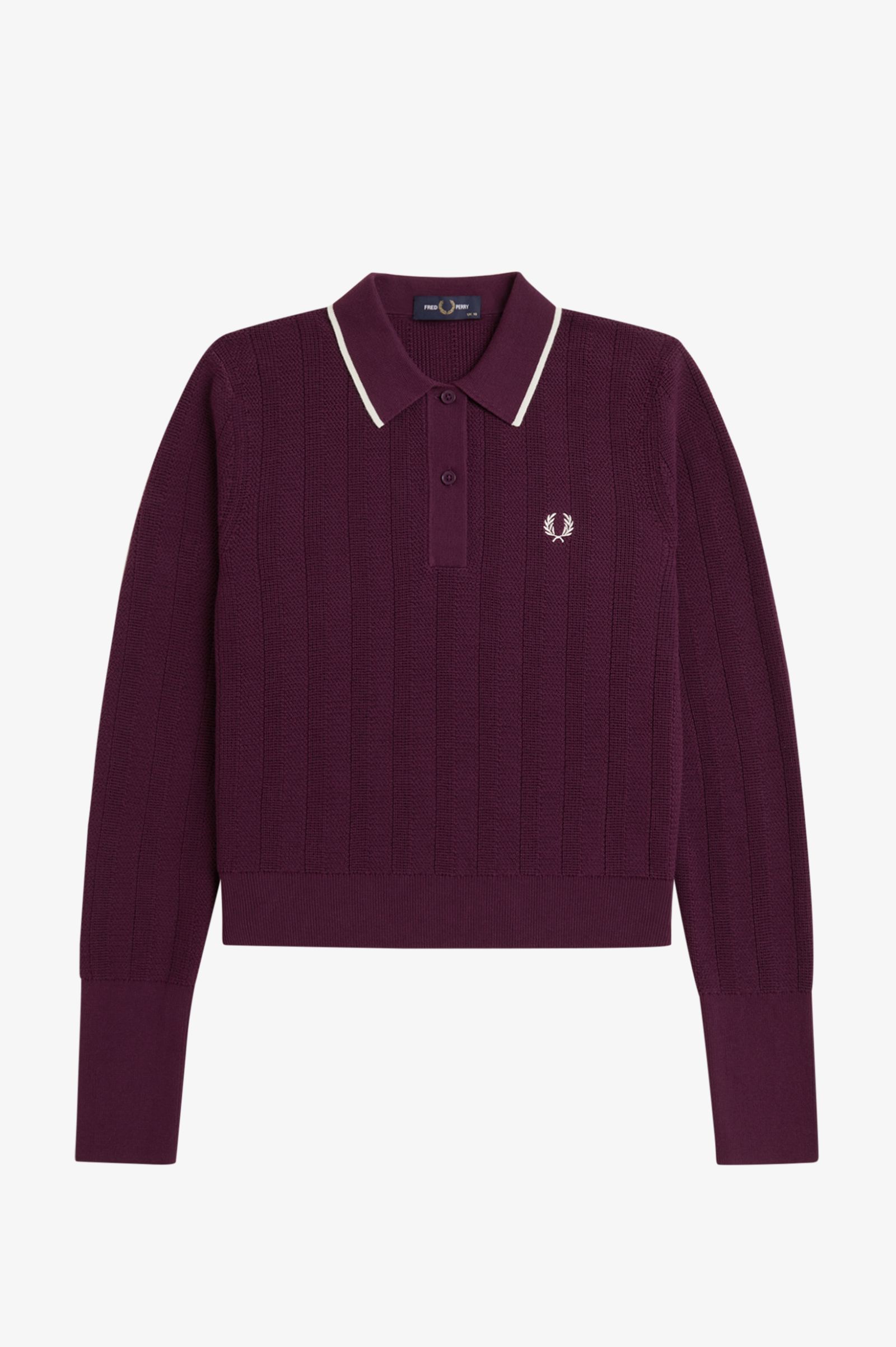 Fred Perry Textured Knitted Shirt (Plum)