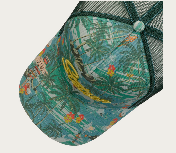 Stetson Surf Island Trucker Cap in Green-Blue
