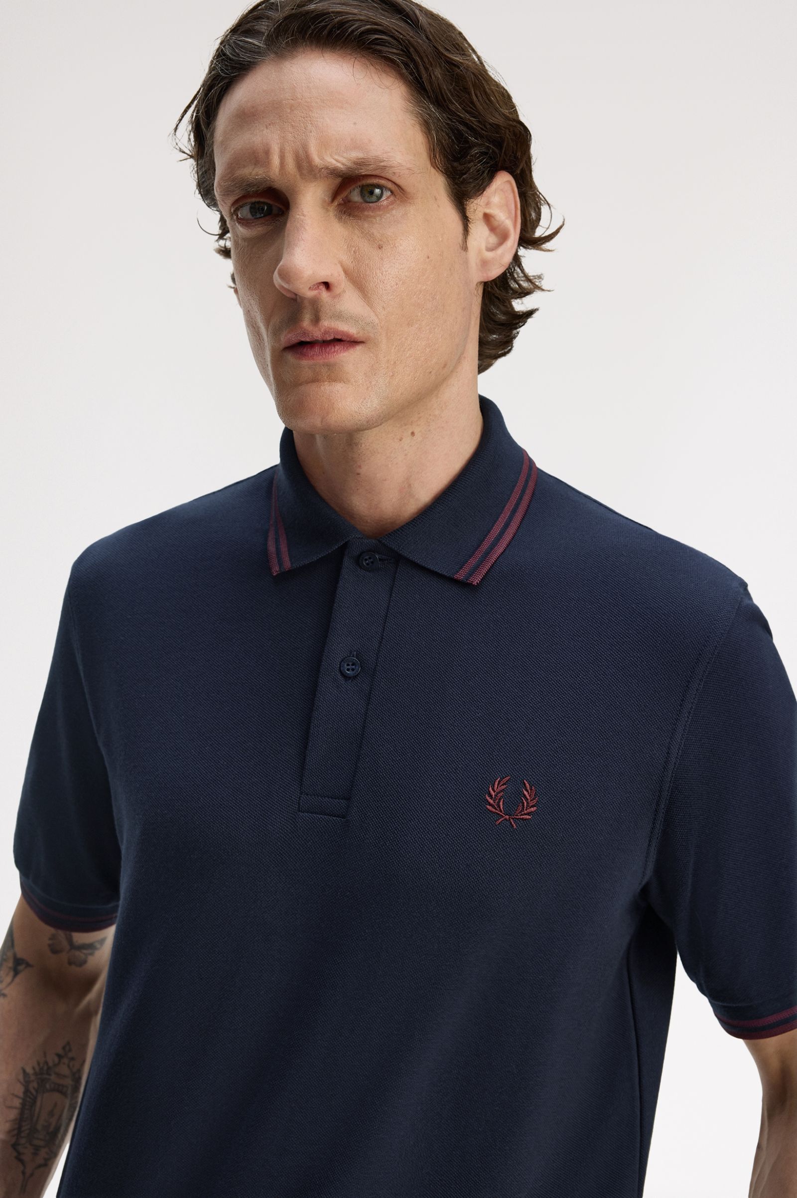 Fred Perry Made in England M12 Poloshirt (Navy/Oxblood)