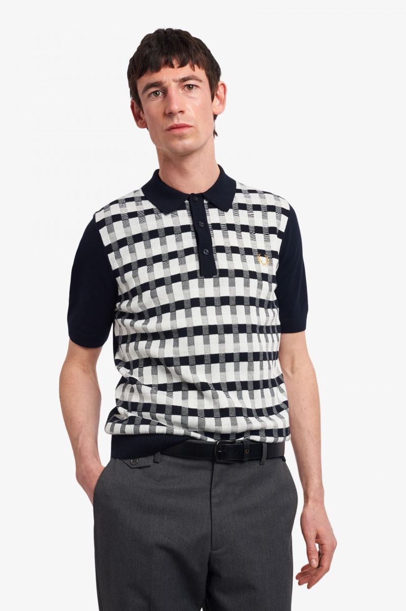 Fred Perry Abstract Check Shirt Navy-S
