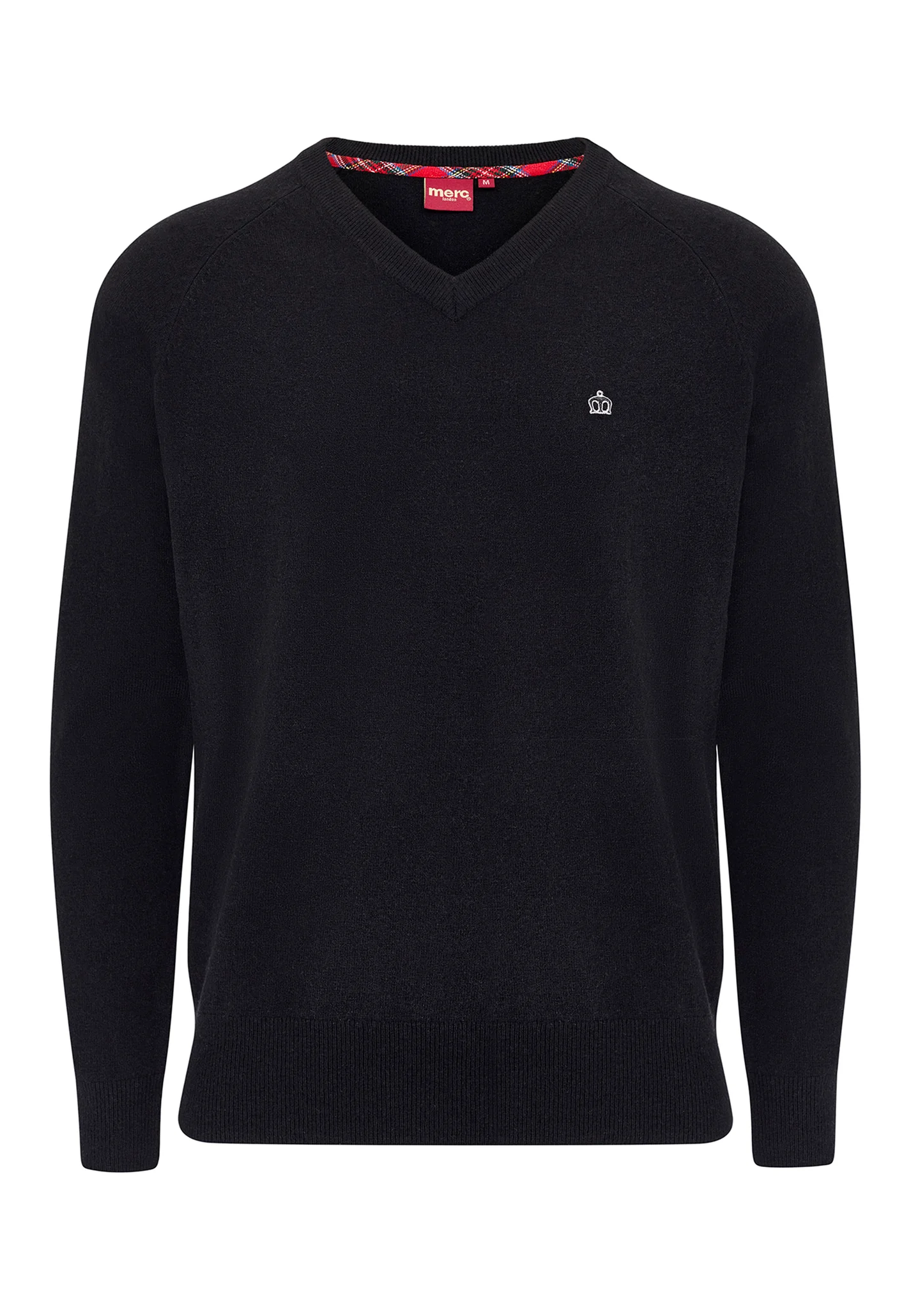 Merc Merino Wool V-Neck Jumper Conrad (Black)