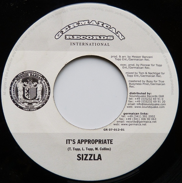 Sizzla - It's Appropriate / Version (7")