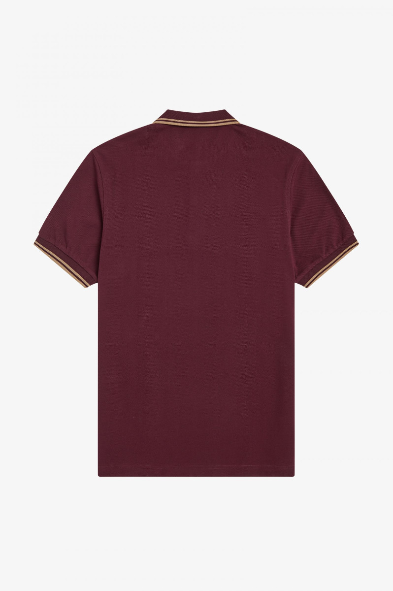 Fred Perry Twin Tipped Poloshirt M3600 Mahogany/Warm Grey