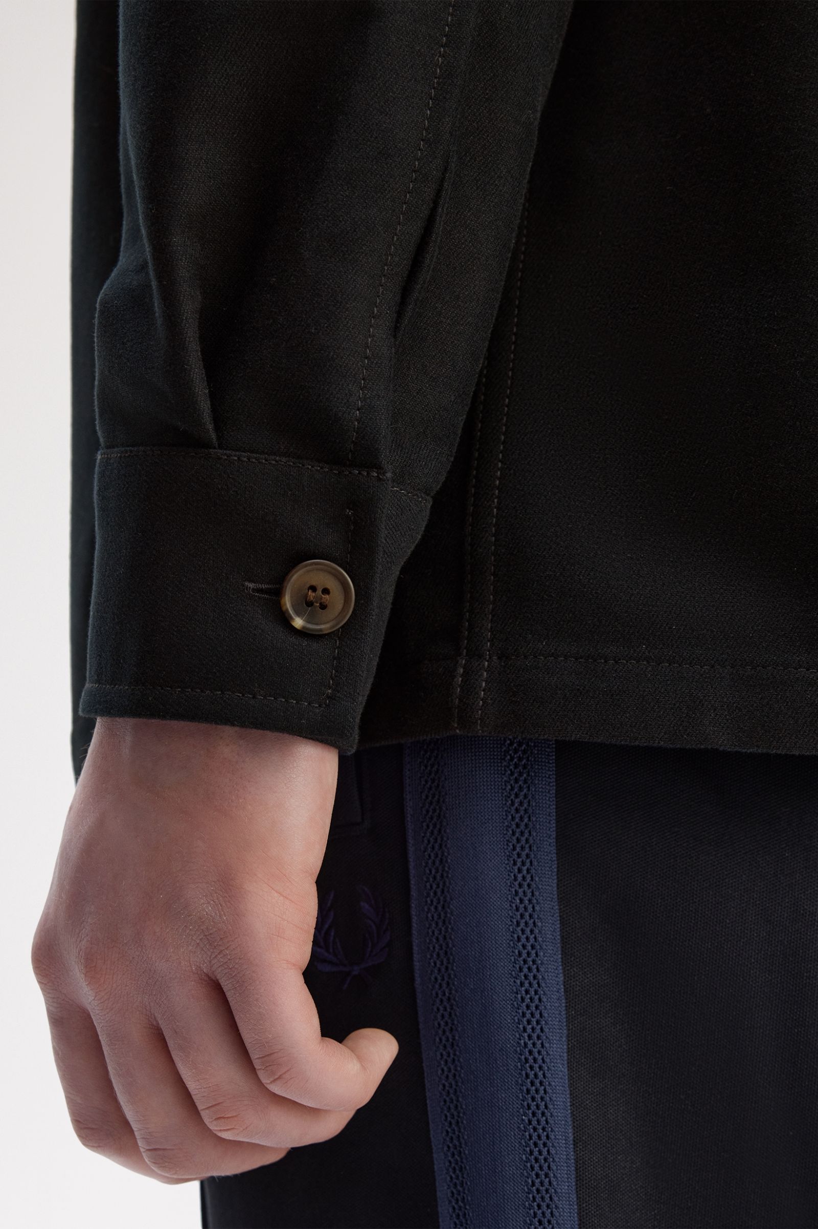 Fred Perry Brushed Twill Overshirt (Black)
