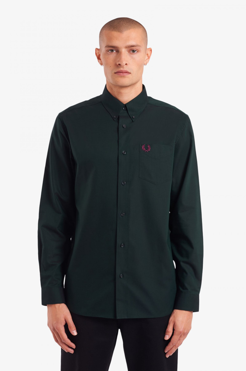 Fred Perry Hemd Oxford Hunting Green M8501-M