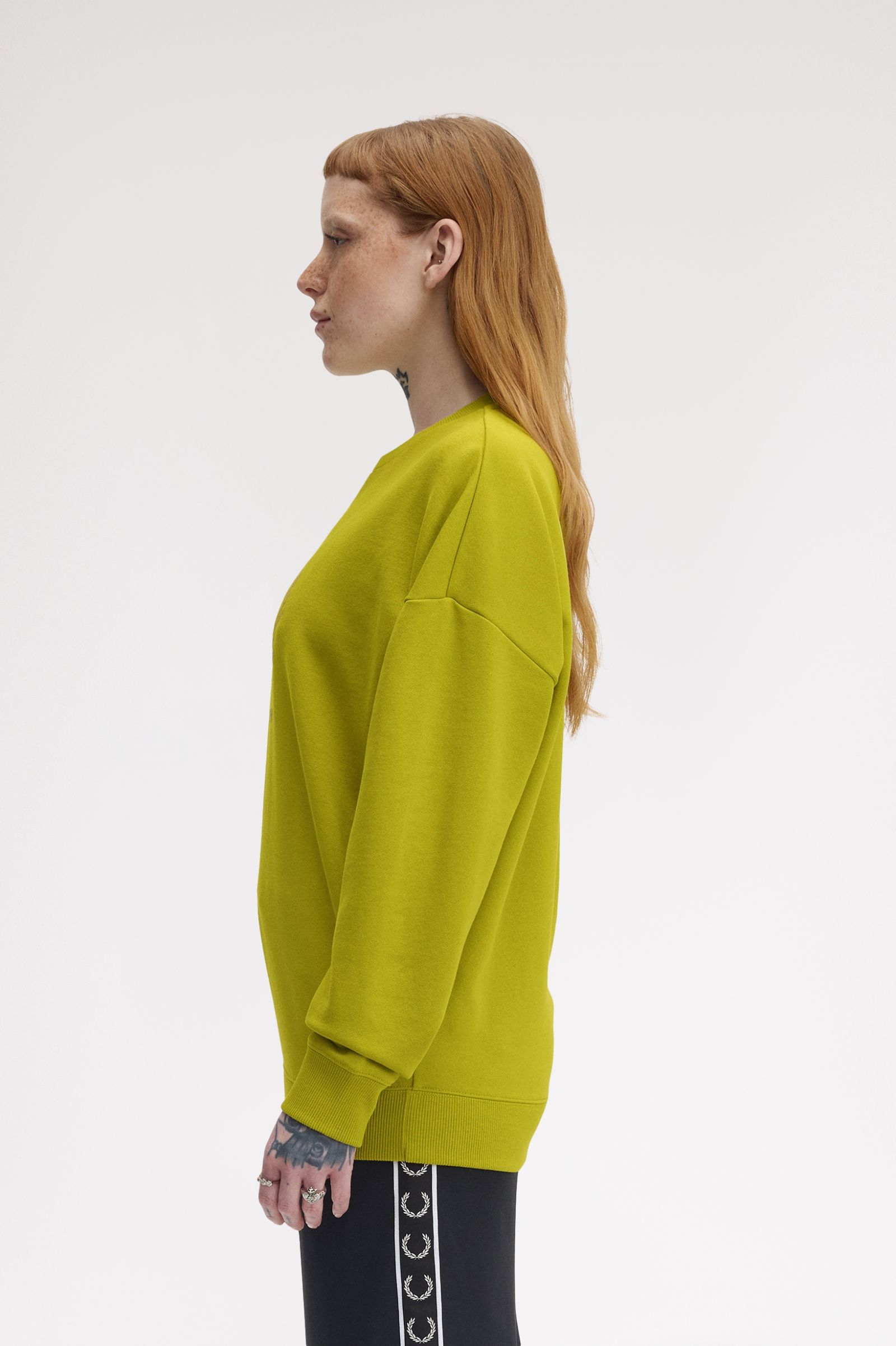 Fred Perry Glitter Print Sweatshirt (Tennis Ball Yellow)