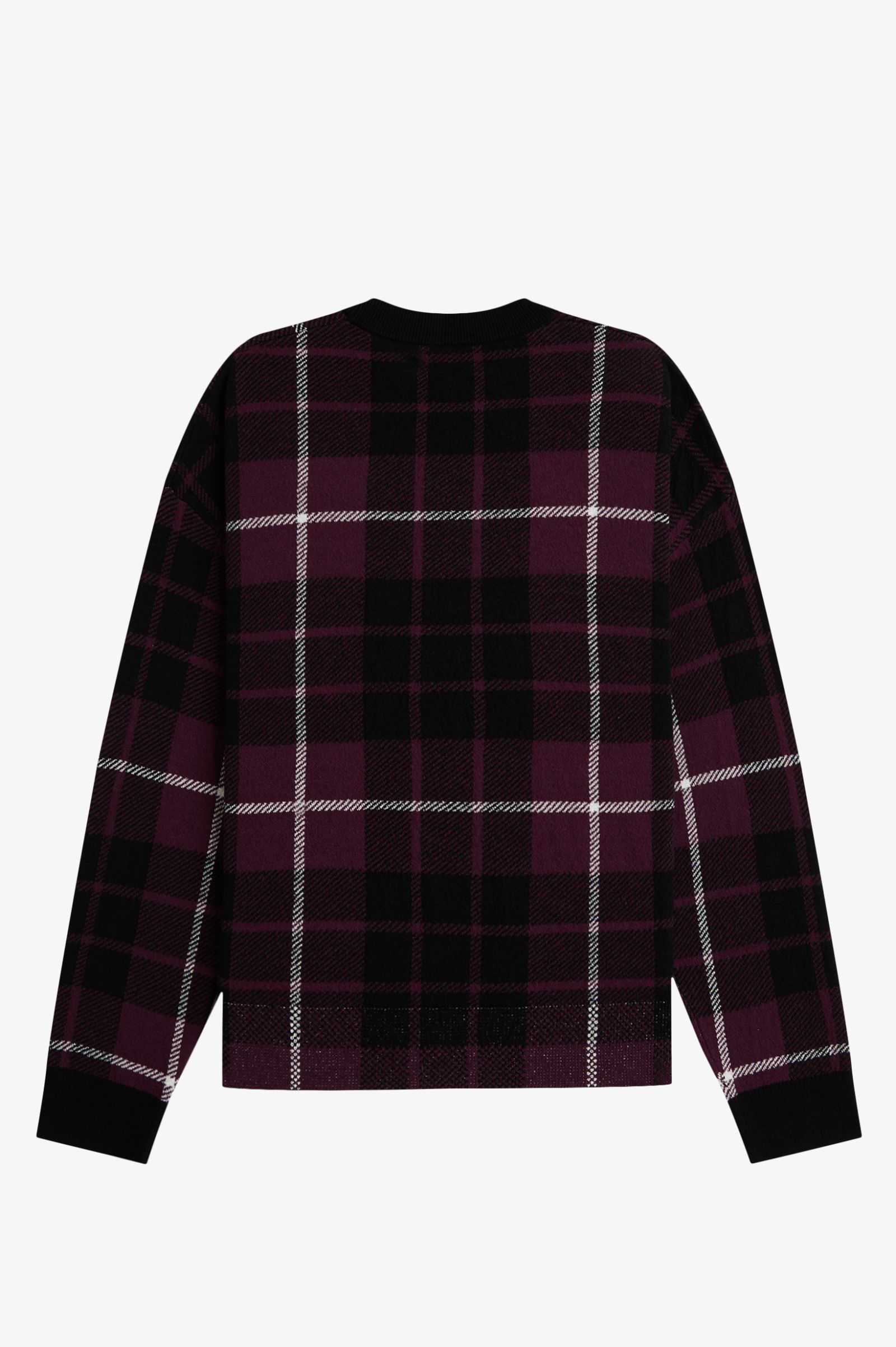 Fred Perry Boucle Tartan Jumper (Plum)