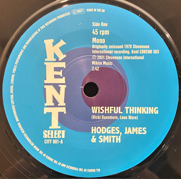 Hodges, James & Smith / Kim Weston – Wishful Thinking / It Takes A Lotta Teardrops (7") 