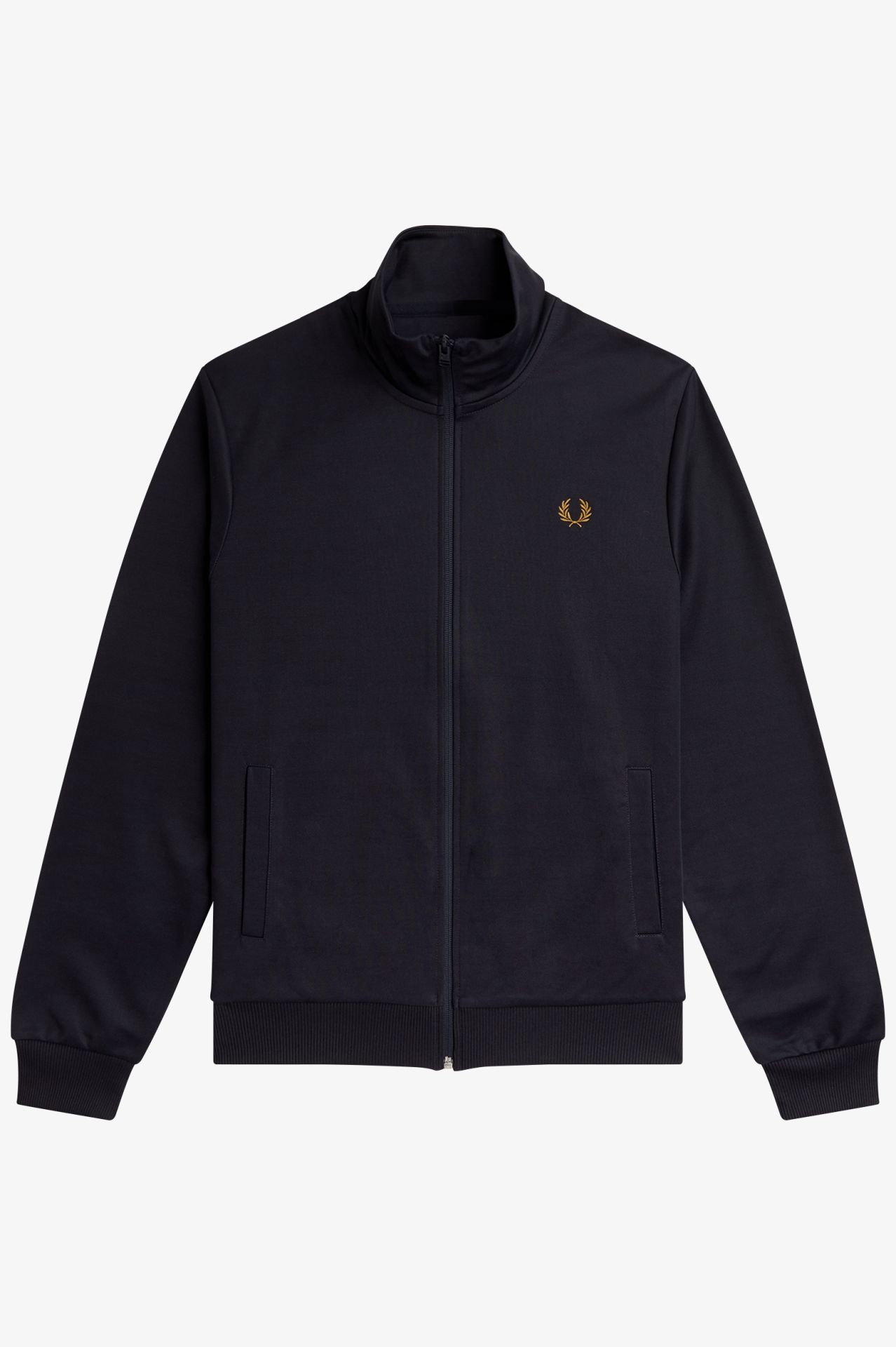 Fred Perry Track Jacket in Navy/Dark Caramel 
