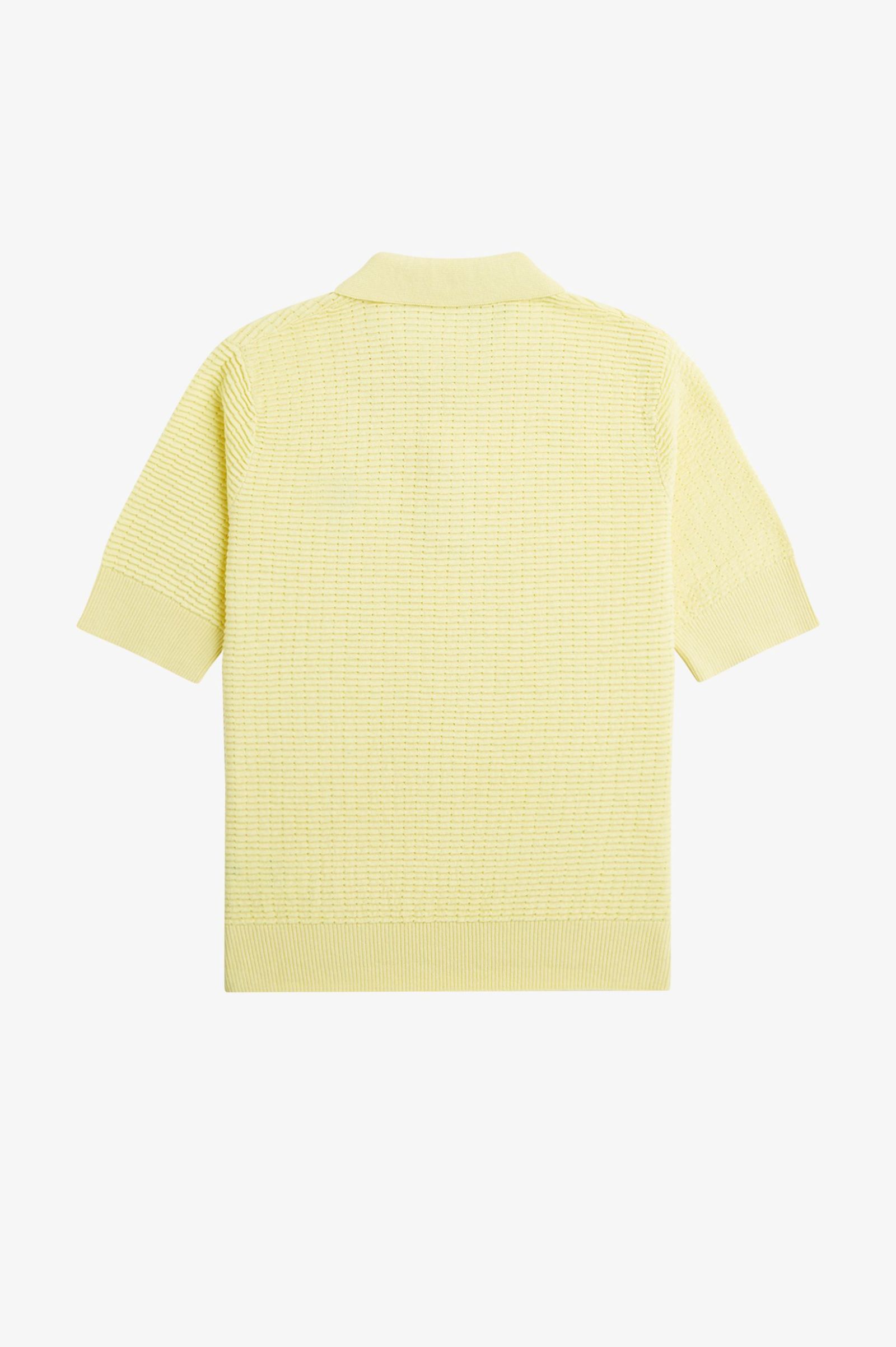 Fred Perry Texture Knit Polo Shirt in Champions Gold