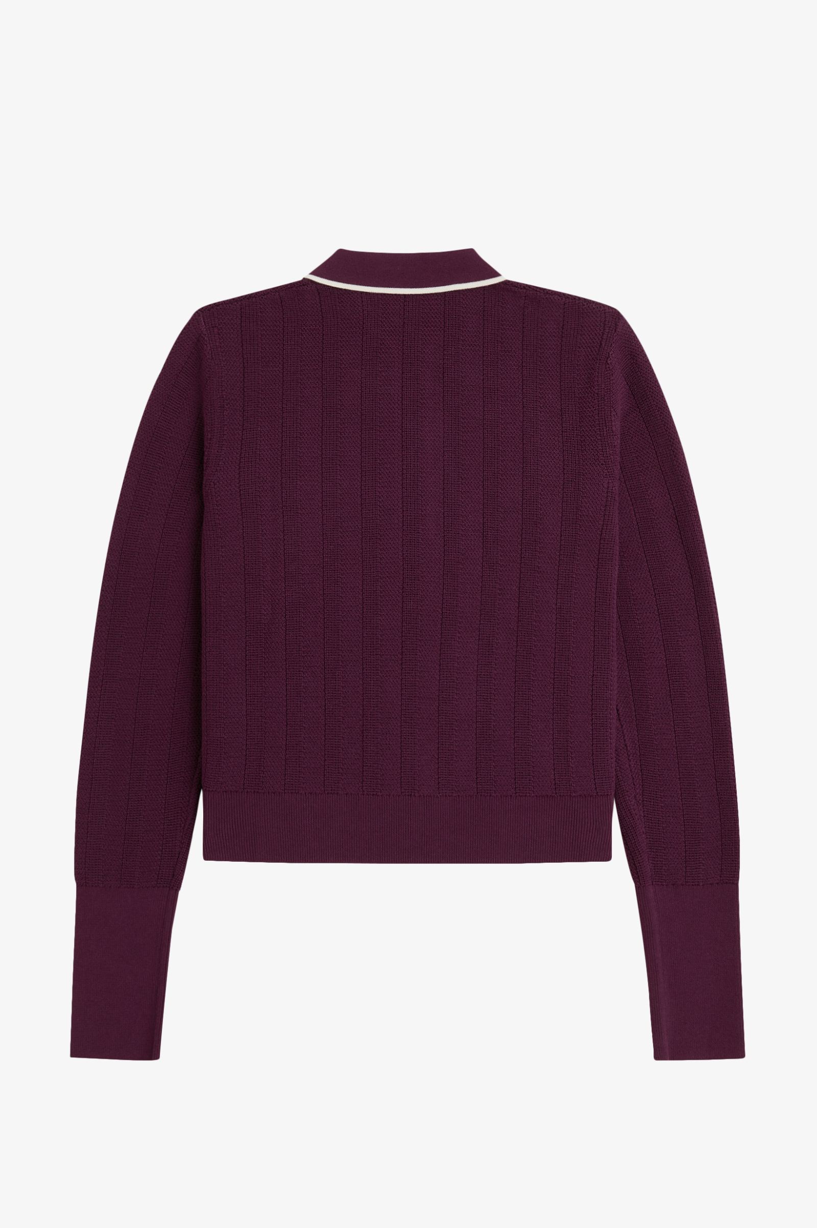 Fred Perry Textured Knitted Shirt (Plum)