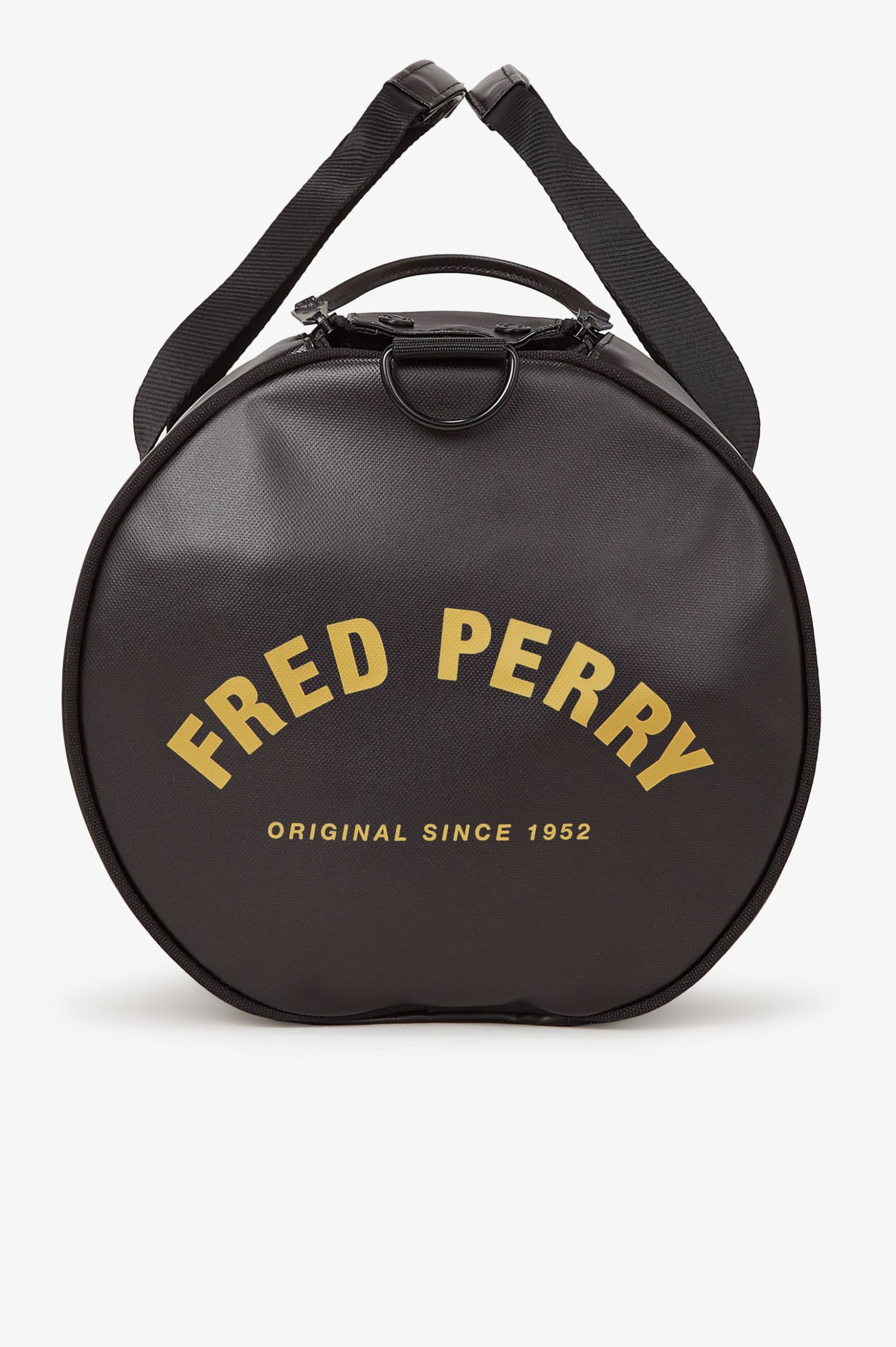 Fred Perry Classic Barrel Bag in Black/Gold