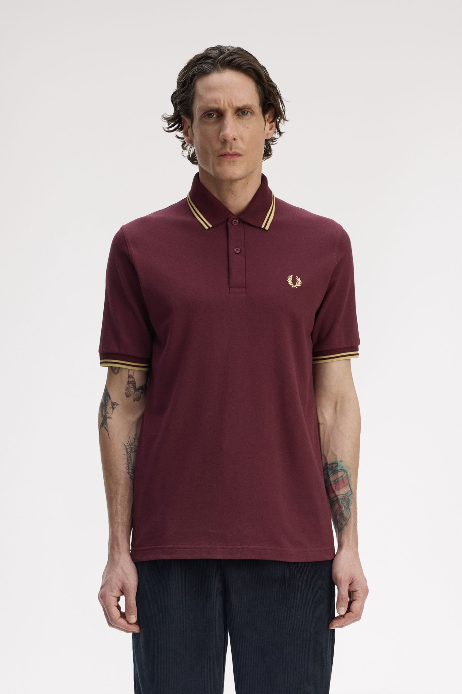 Fred Perry Made in England M12 Poloshirt (Oxblood/Champagne)