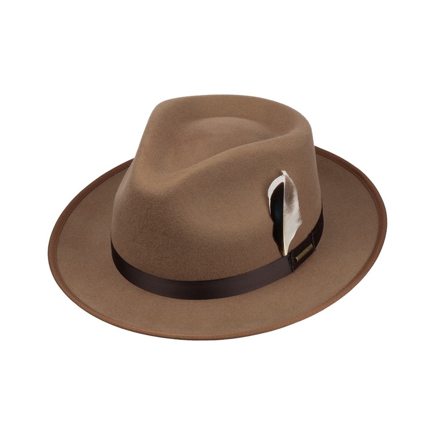 Stetson Stenbrick Fedora Wool Hat (Light Brown)