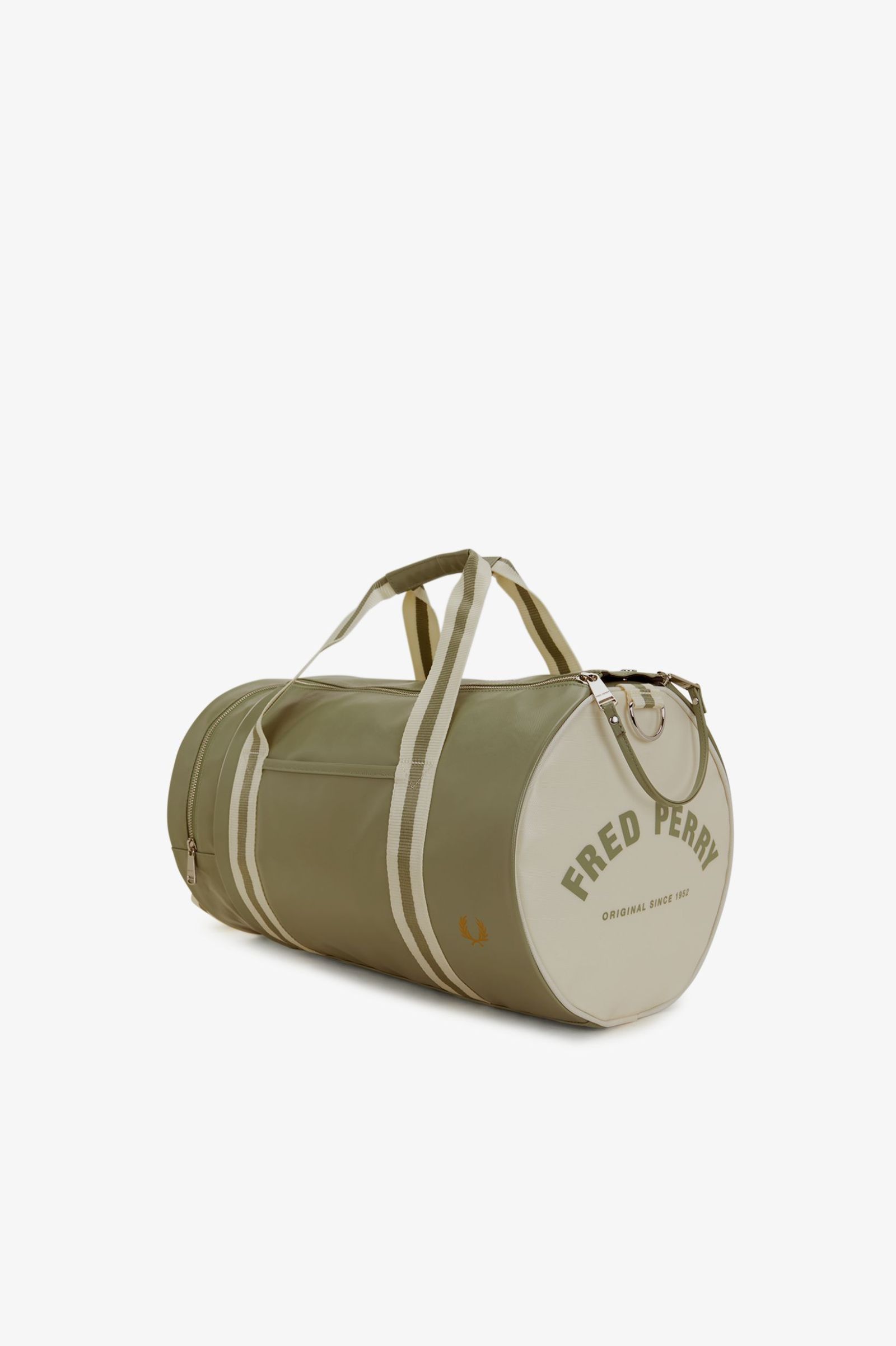 Fred Perry Classic Barrel Bag in Olive Mint