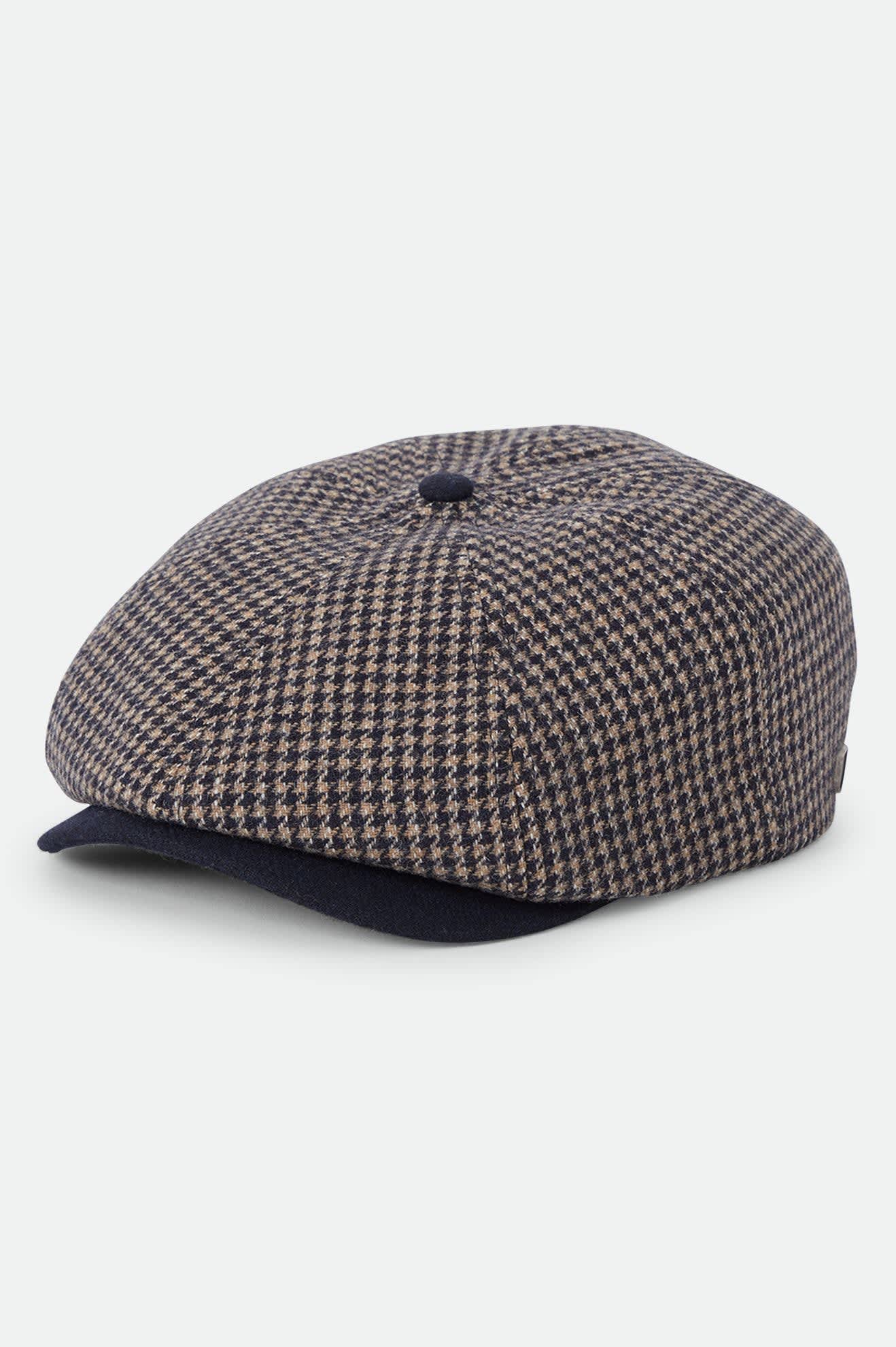 Brixton Brood Snap Cap (Navy/Sand Houndstooth)