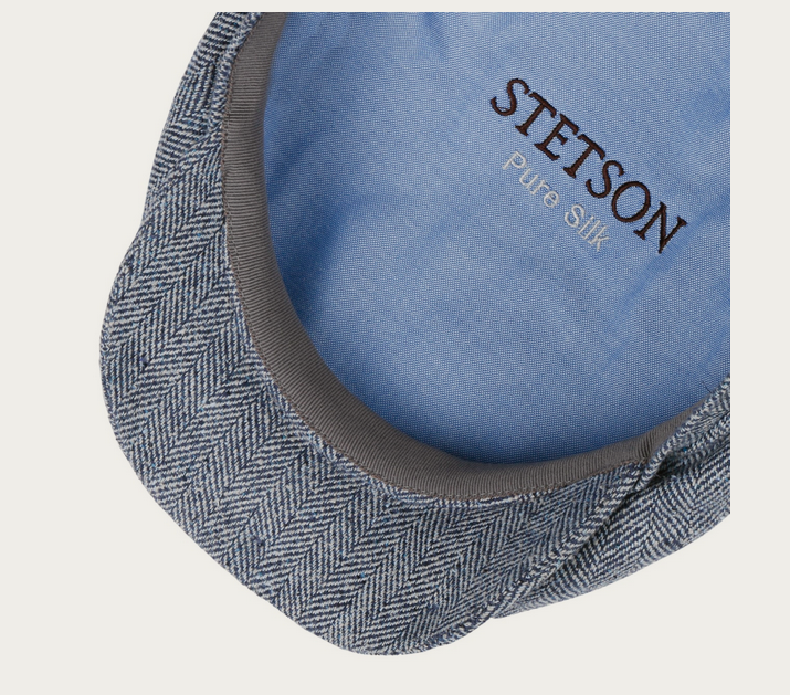 Stetson Belfast Silk Flat Cap in Blue