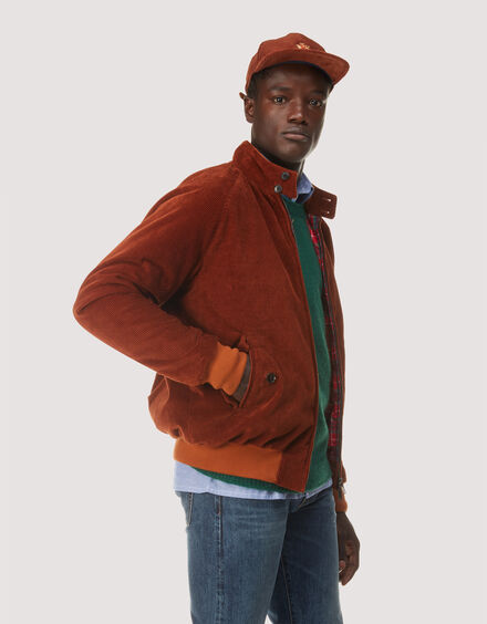 Baracuta G9 Harrington Jacke Cord Cognac-44