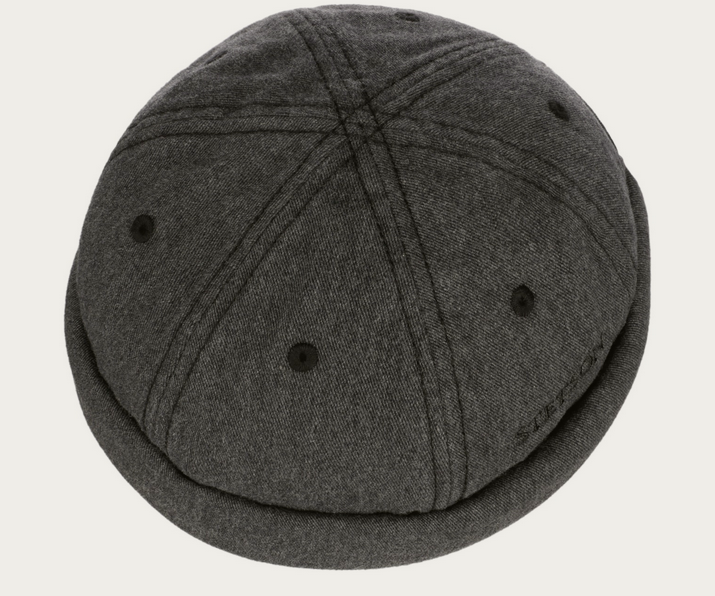 Stetson Cotton Melange Docker Hat in Anthracite