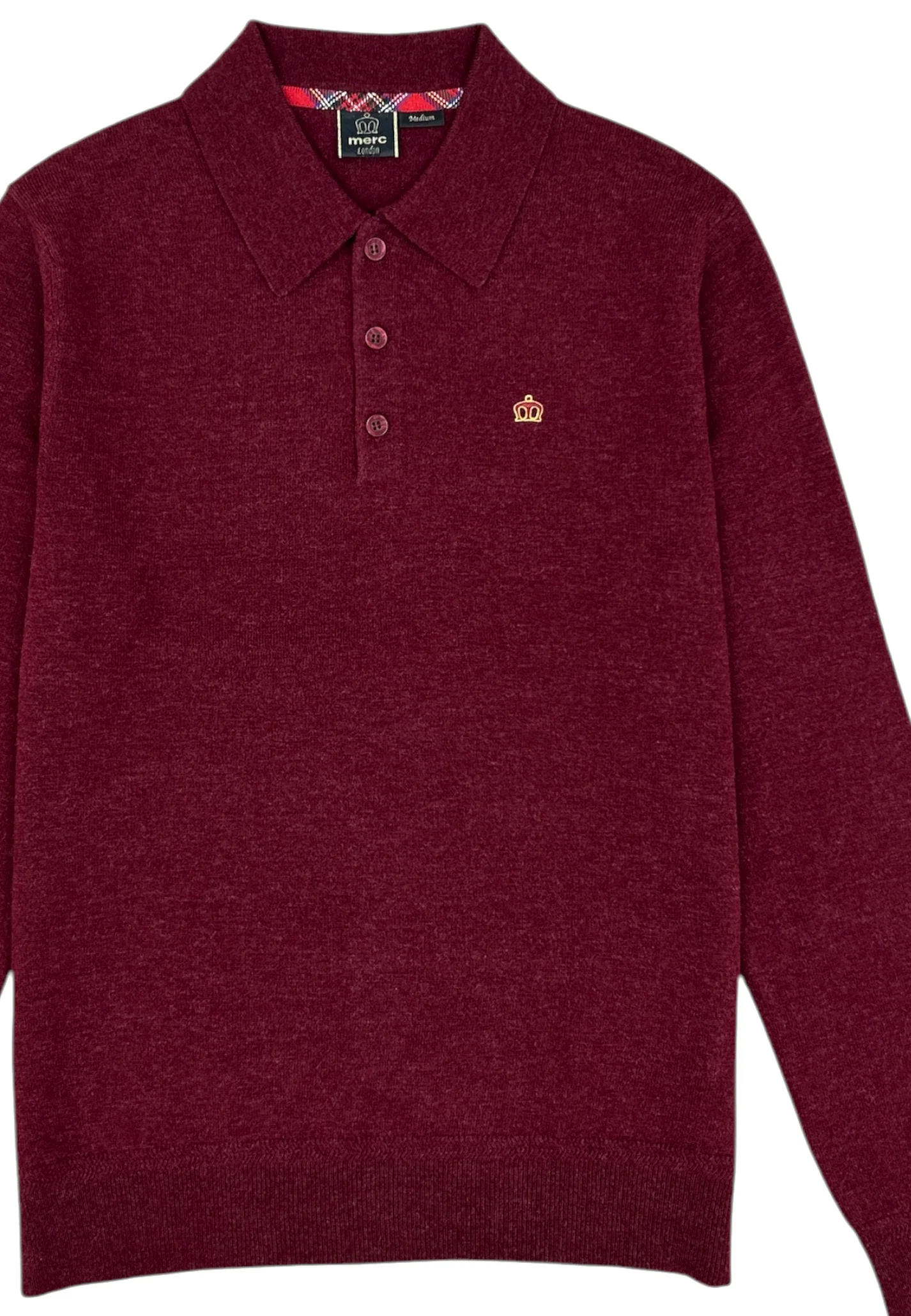 Merc Merino Wool Knit Polo Spey (Burgundy)