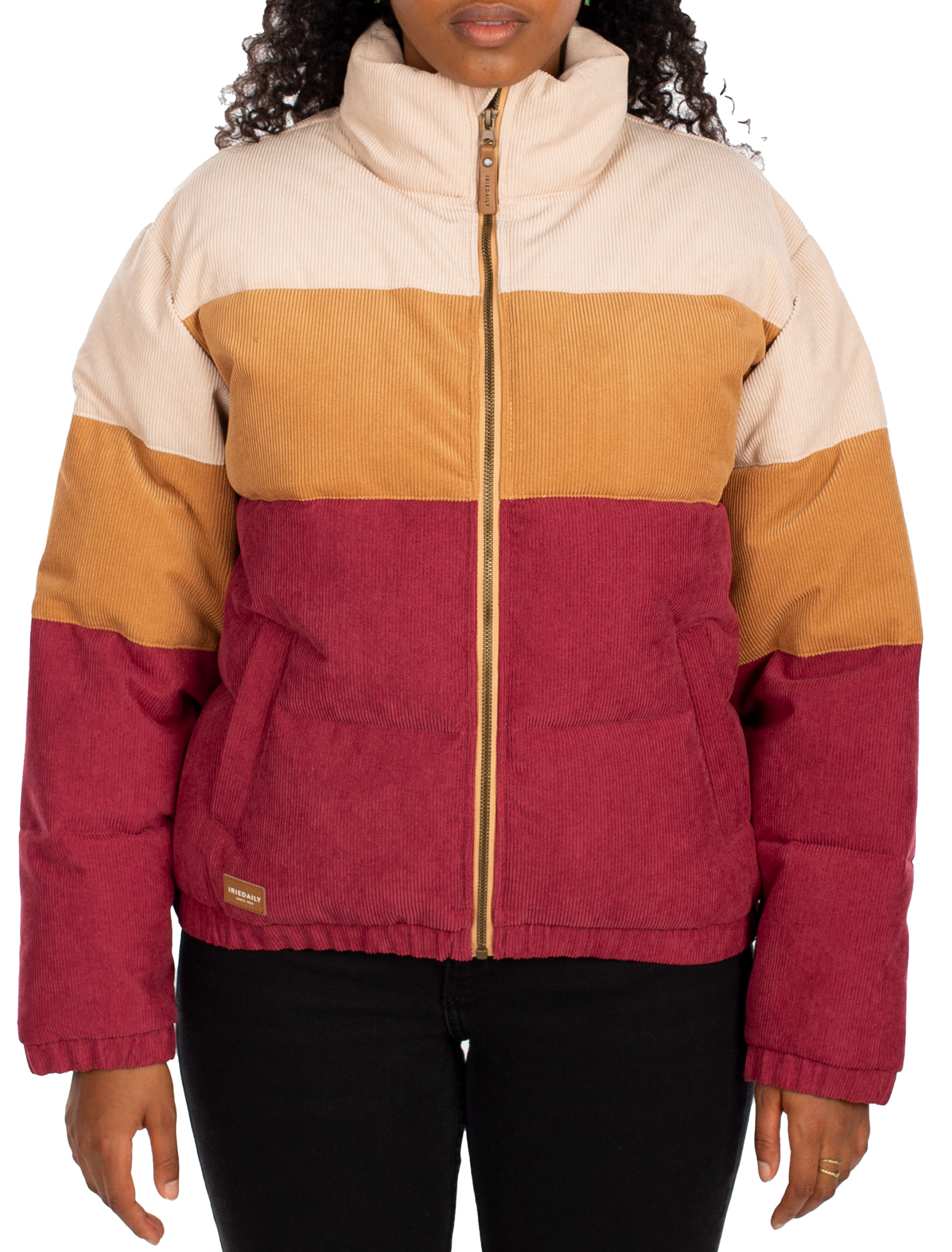 Iriedaily Cordy Puffer Jacket in Dark Red
