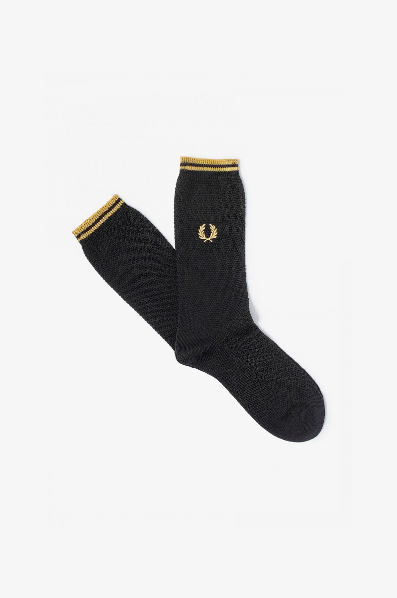 Fred Perry tipped Socks Black/Campagne-9-11