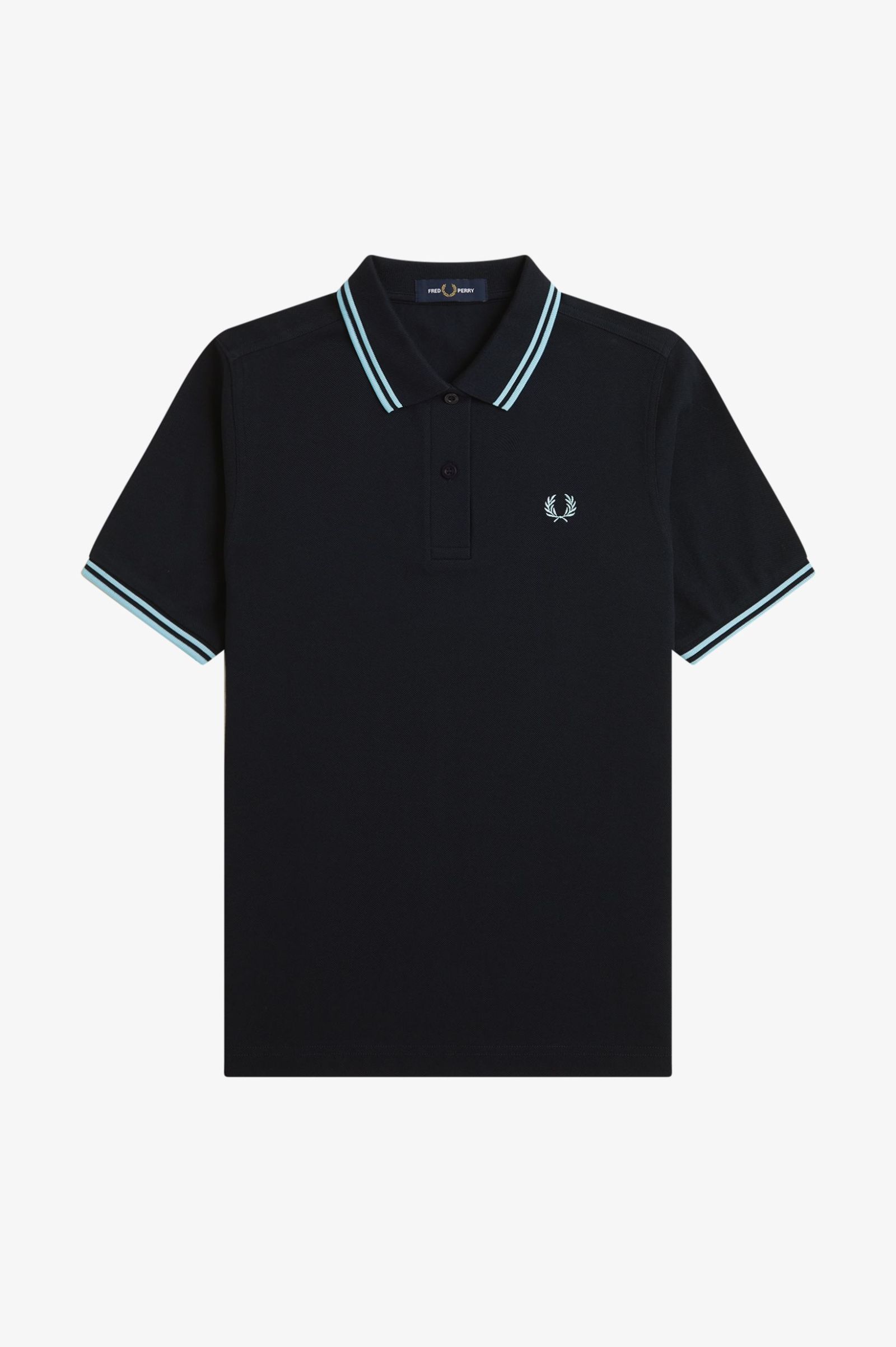 Fred Perry Twin Tipped Shirt G3600 in Navy/Mint Blue