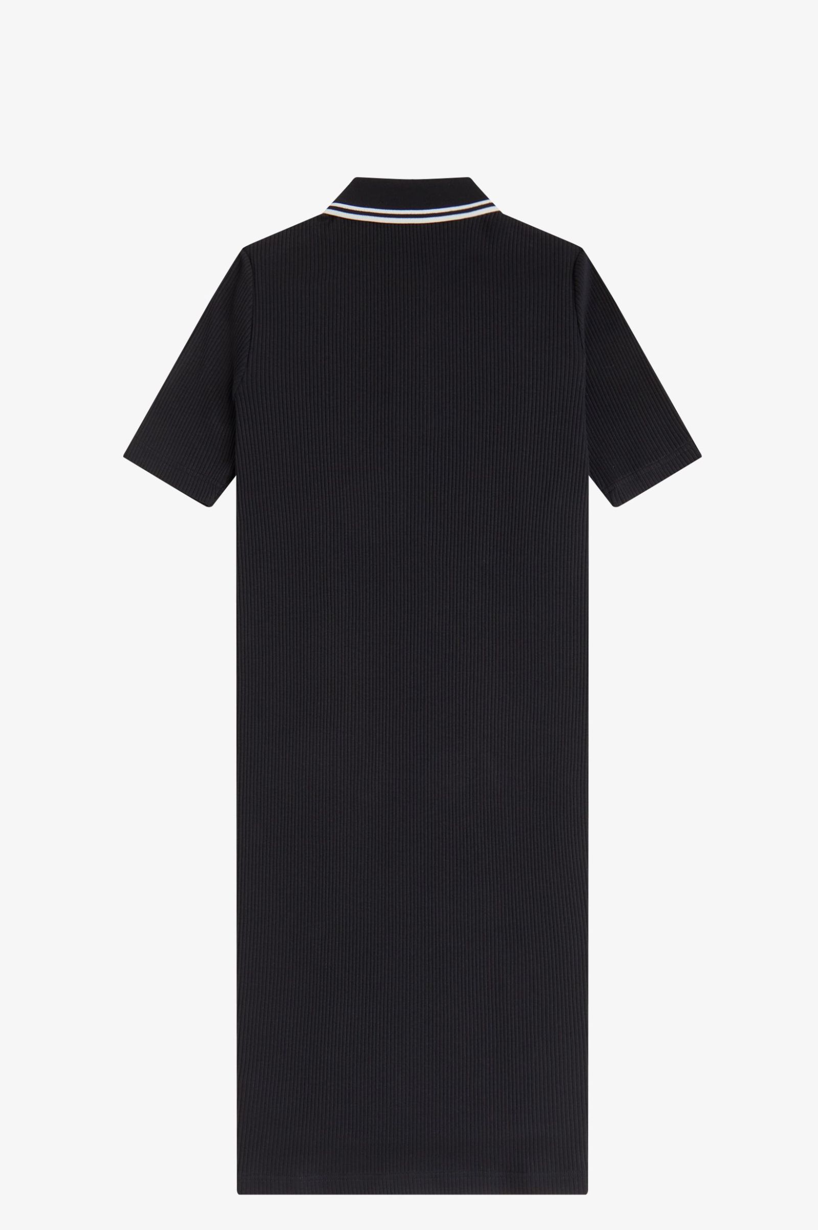 Fred Perry Ribbed Polo Dress (Black)