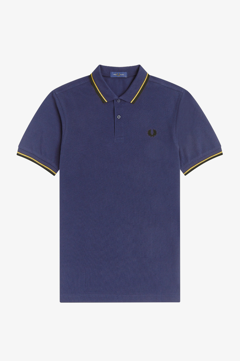 Fred perry Twin Tipped Polo Shirt M3600 Navy/1964 Gold/Hunting Green-L