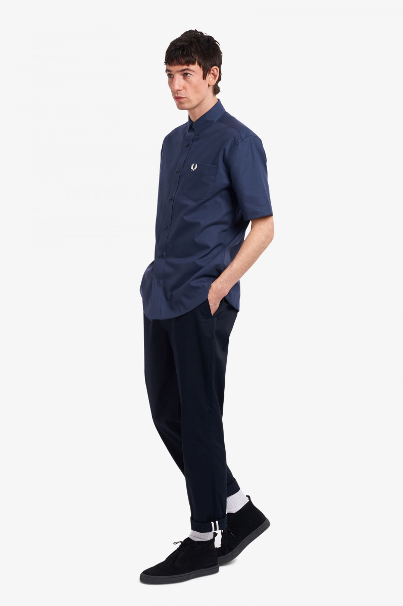 Fred Perry Oxford Shirt Dark Airforce-S