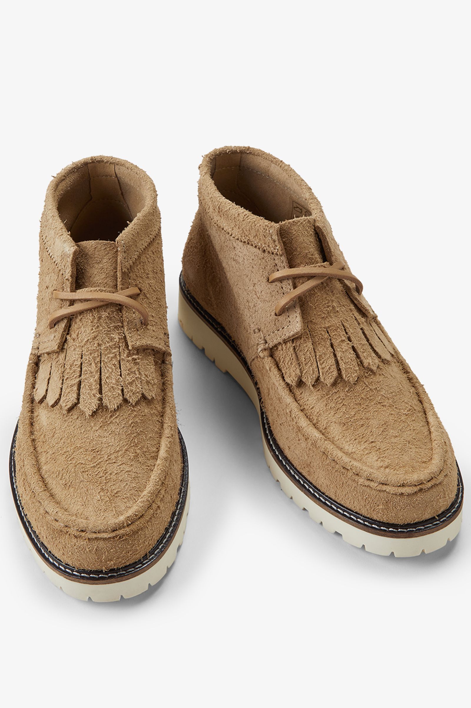 Fred Perry Mid Kenney Hairy Suede in Warm Stone