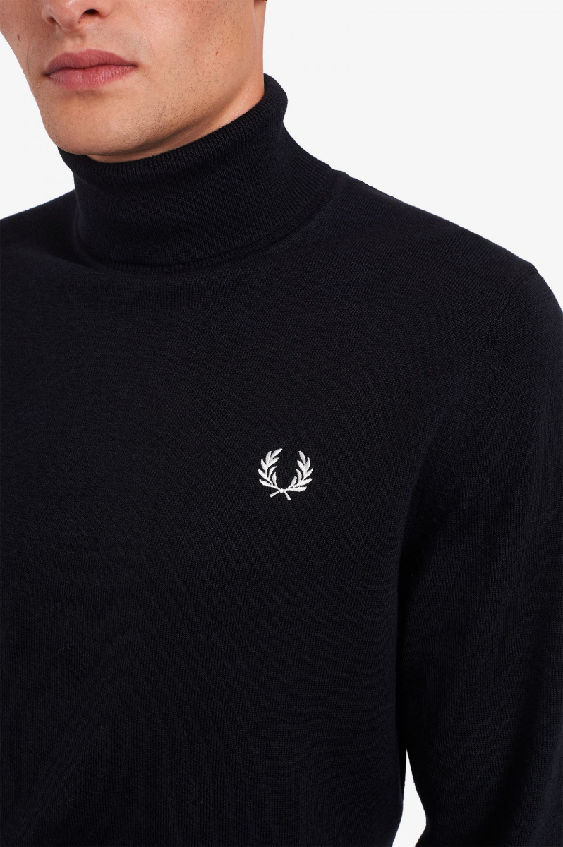 Fred Perry Roll Neck Jumper Black-L