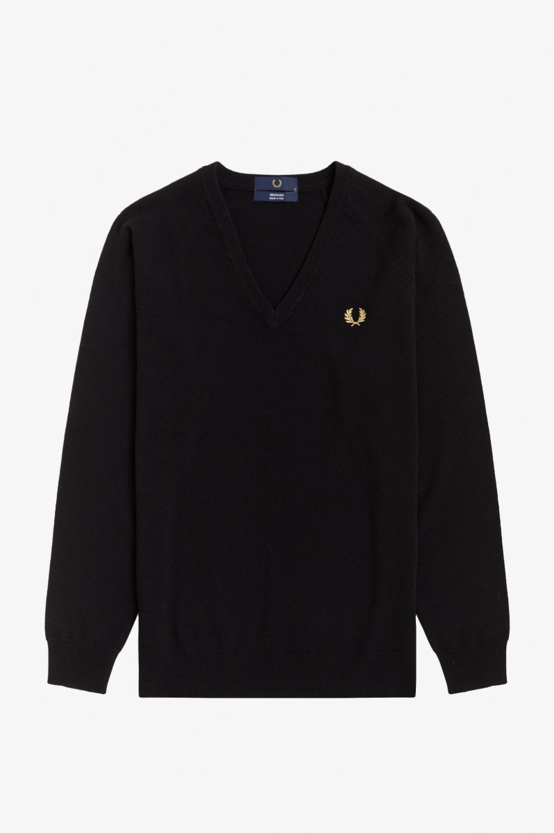 Fred Perry V-Pullover aus Lammwolle