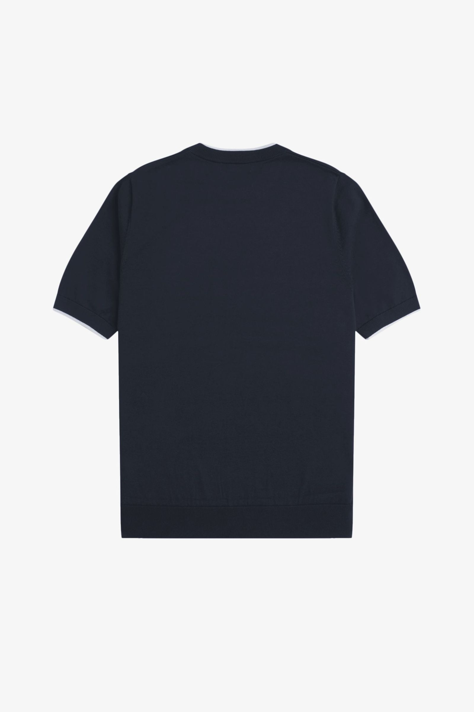 Fred Perry Texture Front Knitted T-Shirt in Navy 