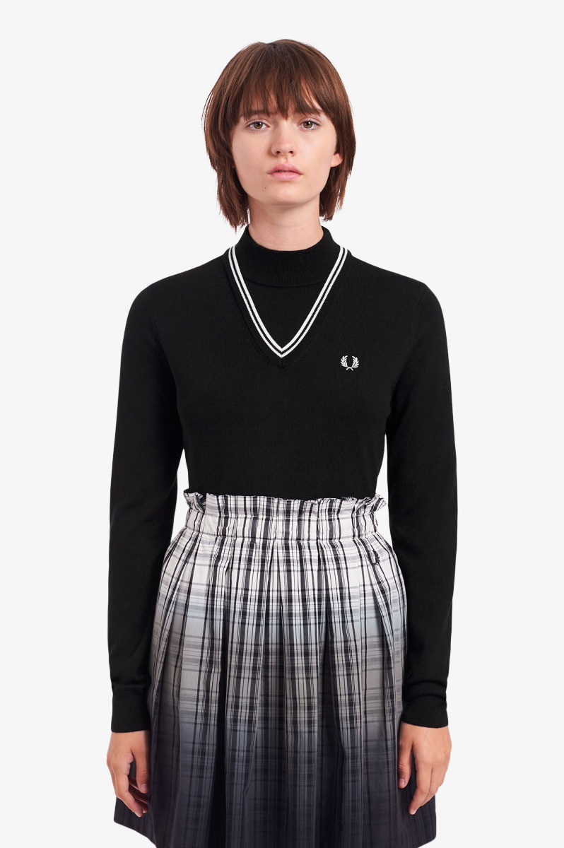 Fred Perry Pullover V-Insert Black K1107-8